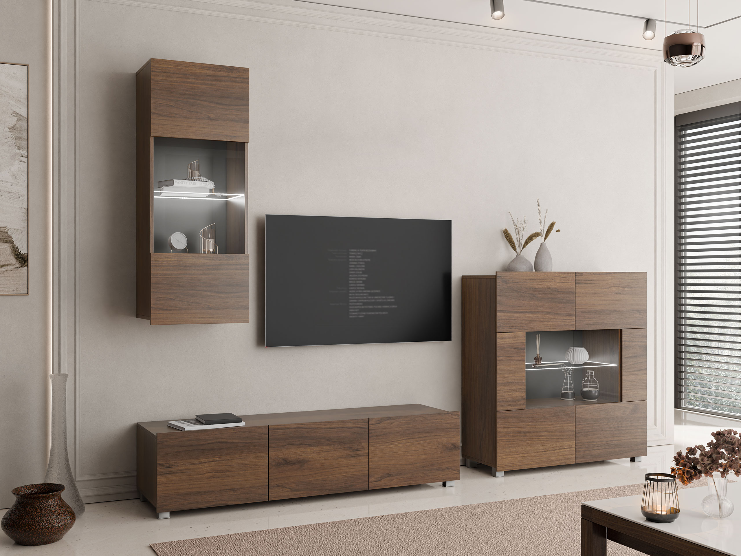Wohnzimmer-Sets Remus VII (Walnussholzoptik)