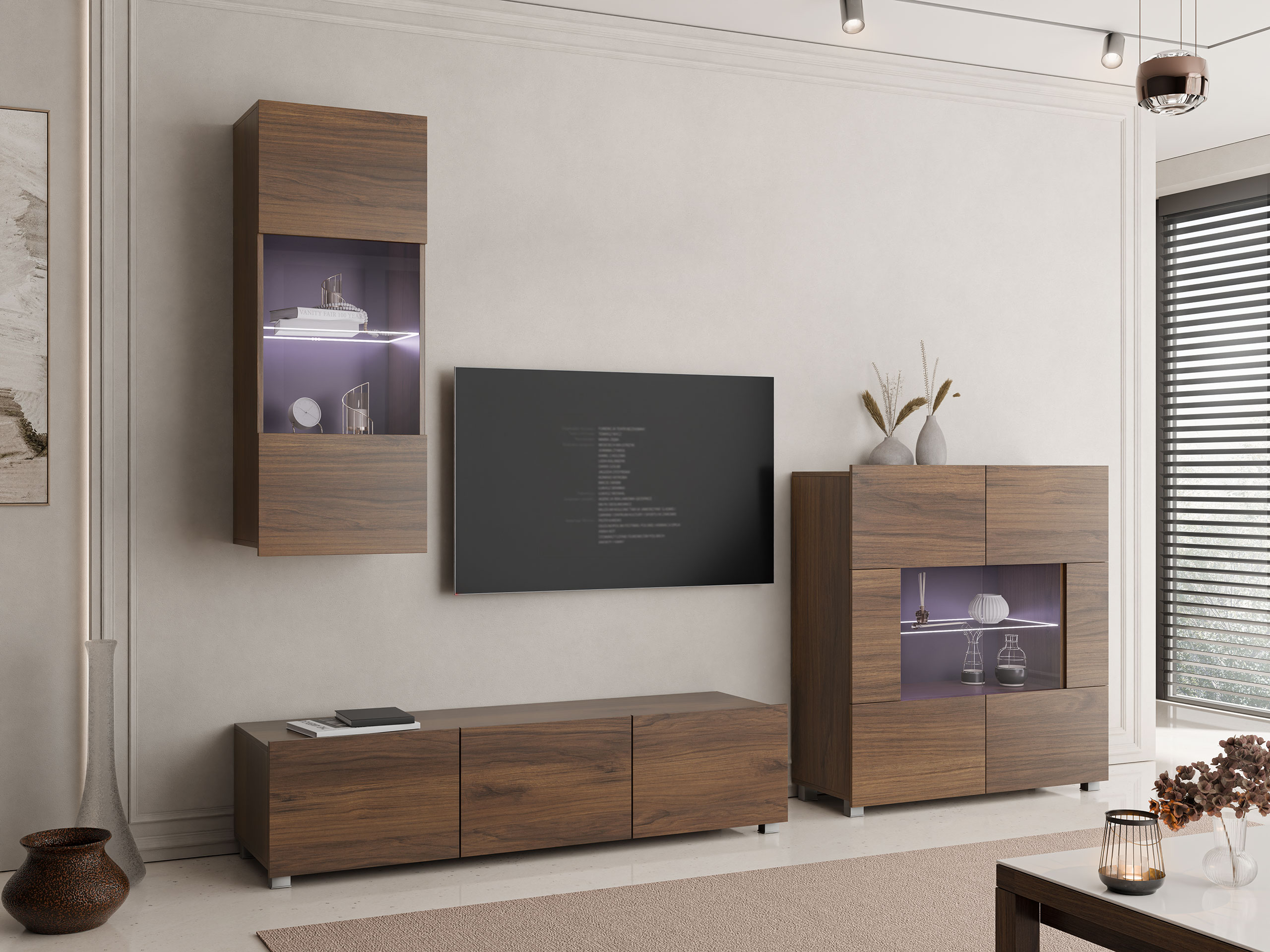 Wohnzimmer-Sets Remus VII (Walnussholzoptik)