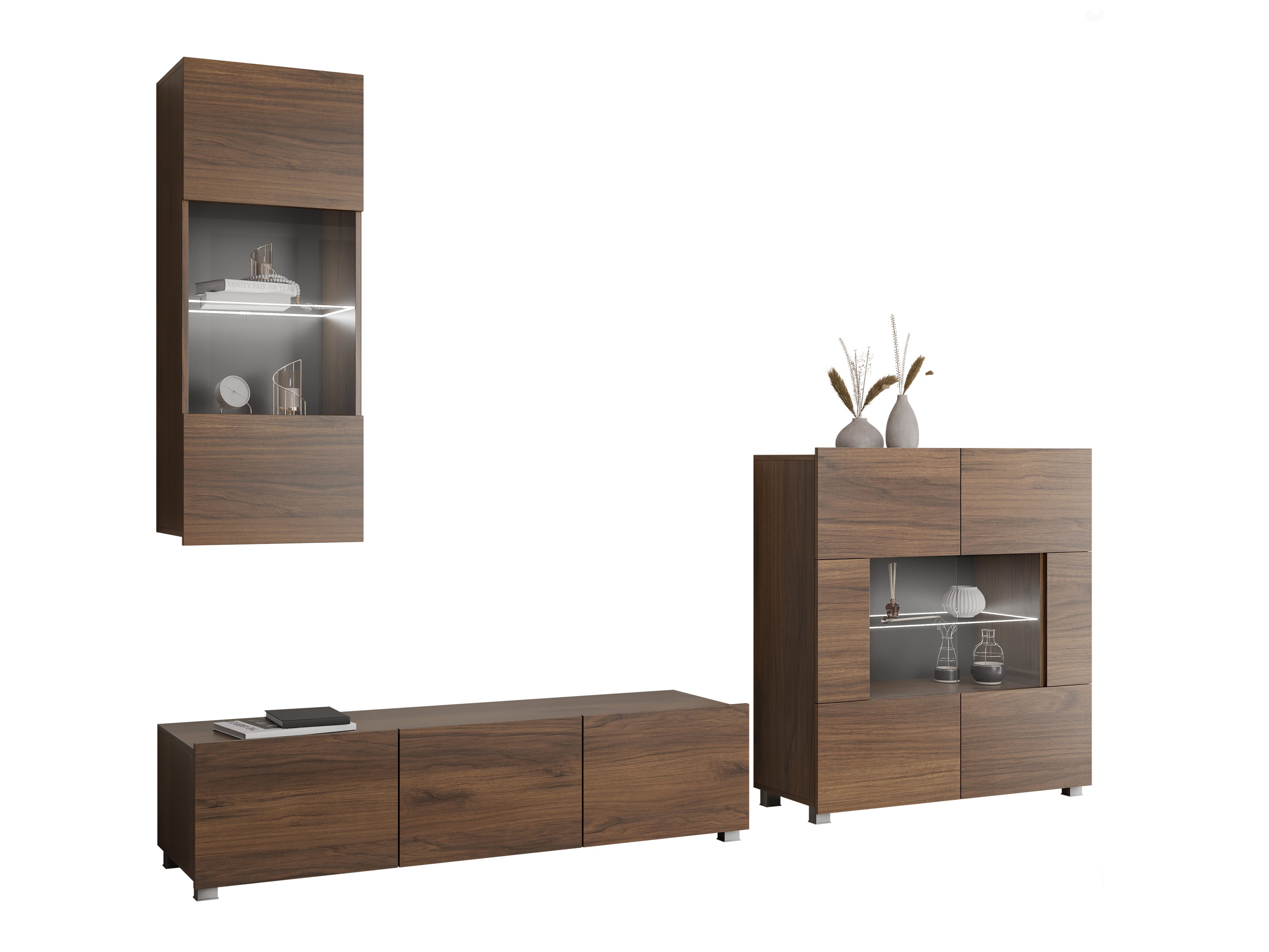 Wohnzimmer-Sets Remus VII (Walnussholzoptik)