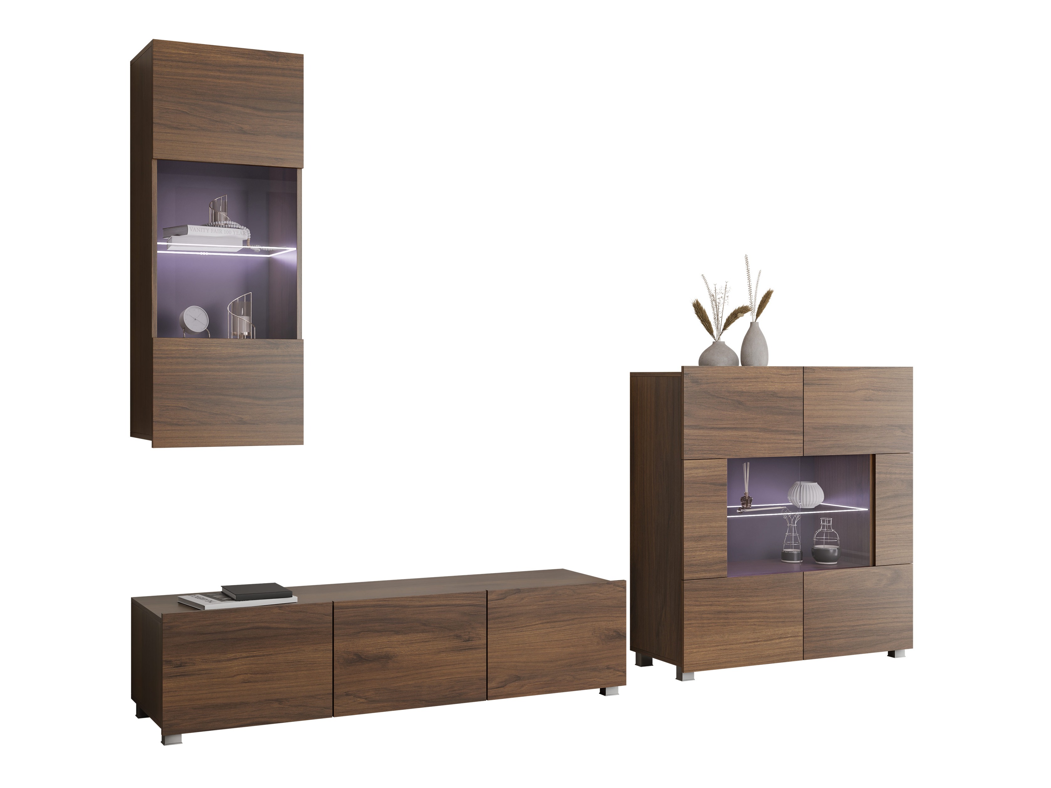 Wohnzimmer-Sets Remus VII (Walnussholzoptik)