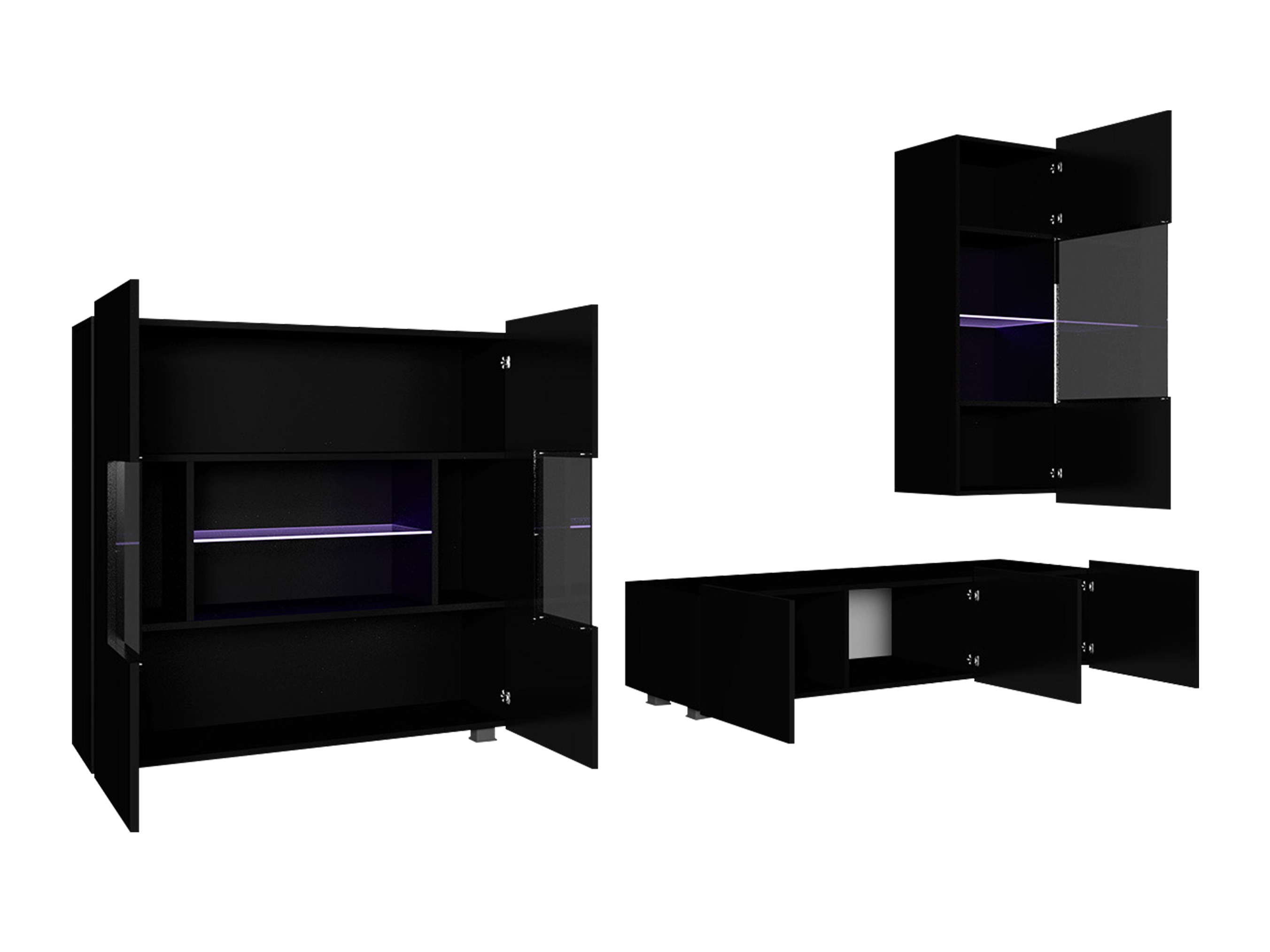 Wohnzimmer-Sets Remus VII (Weiß + Weiß glänzend)