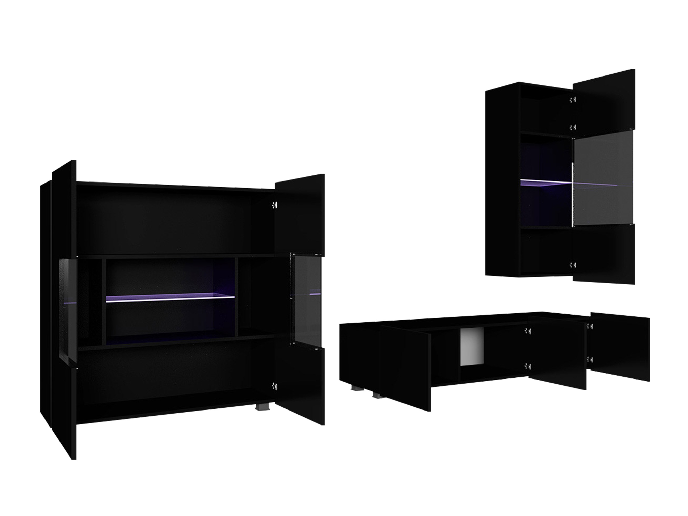 Wohnzimmer-Sets Remus VII (Weiß + Weiß glänzend)