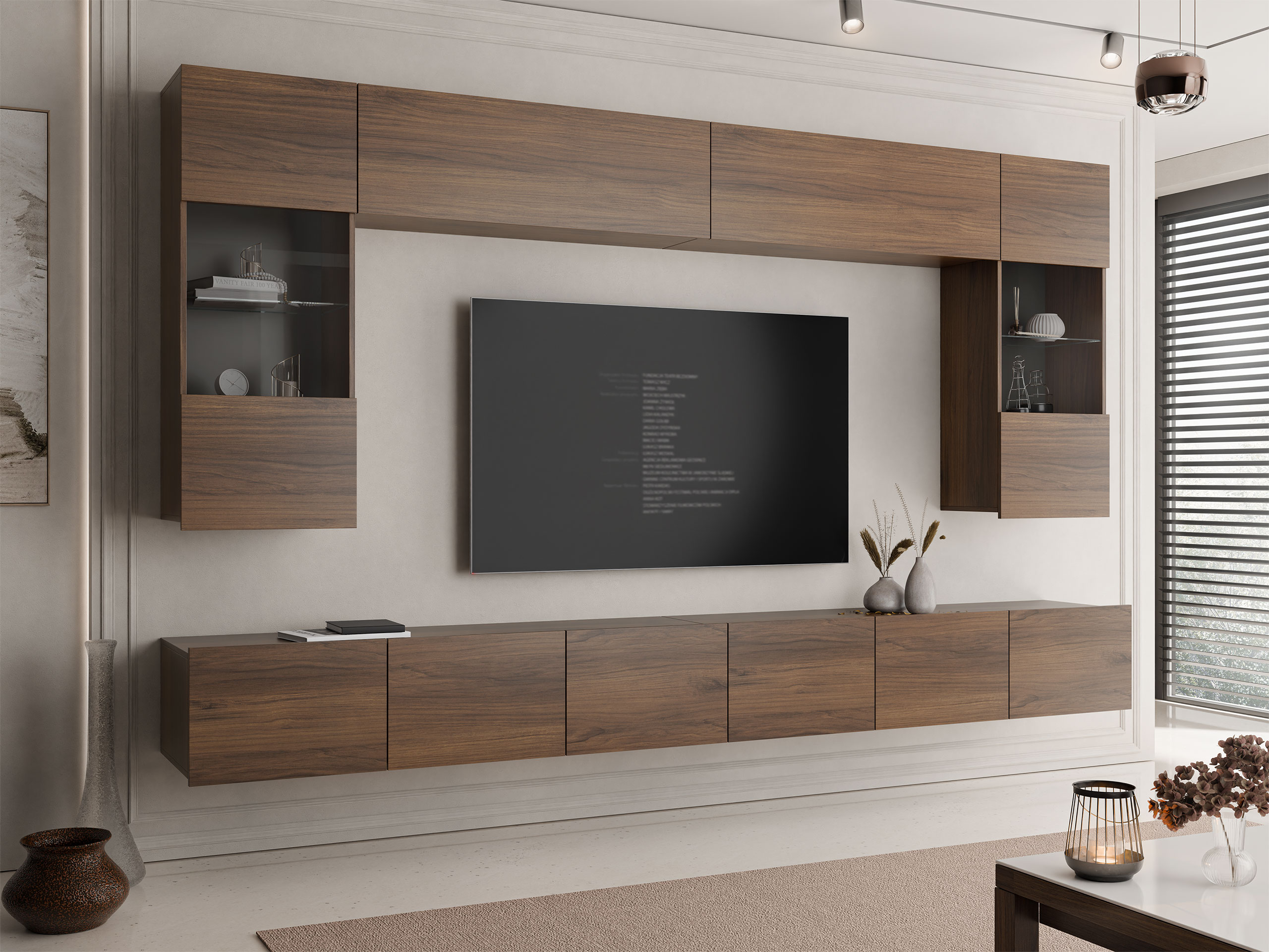 Wohnzimmer-Sets Remus I (Walnussholzoptik)