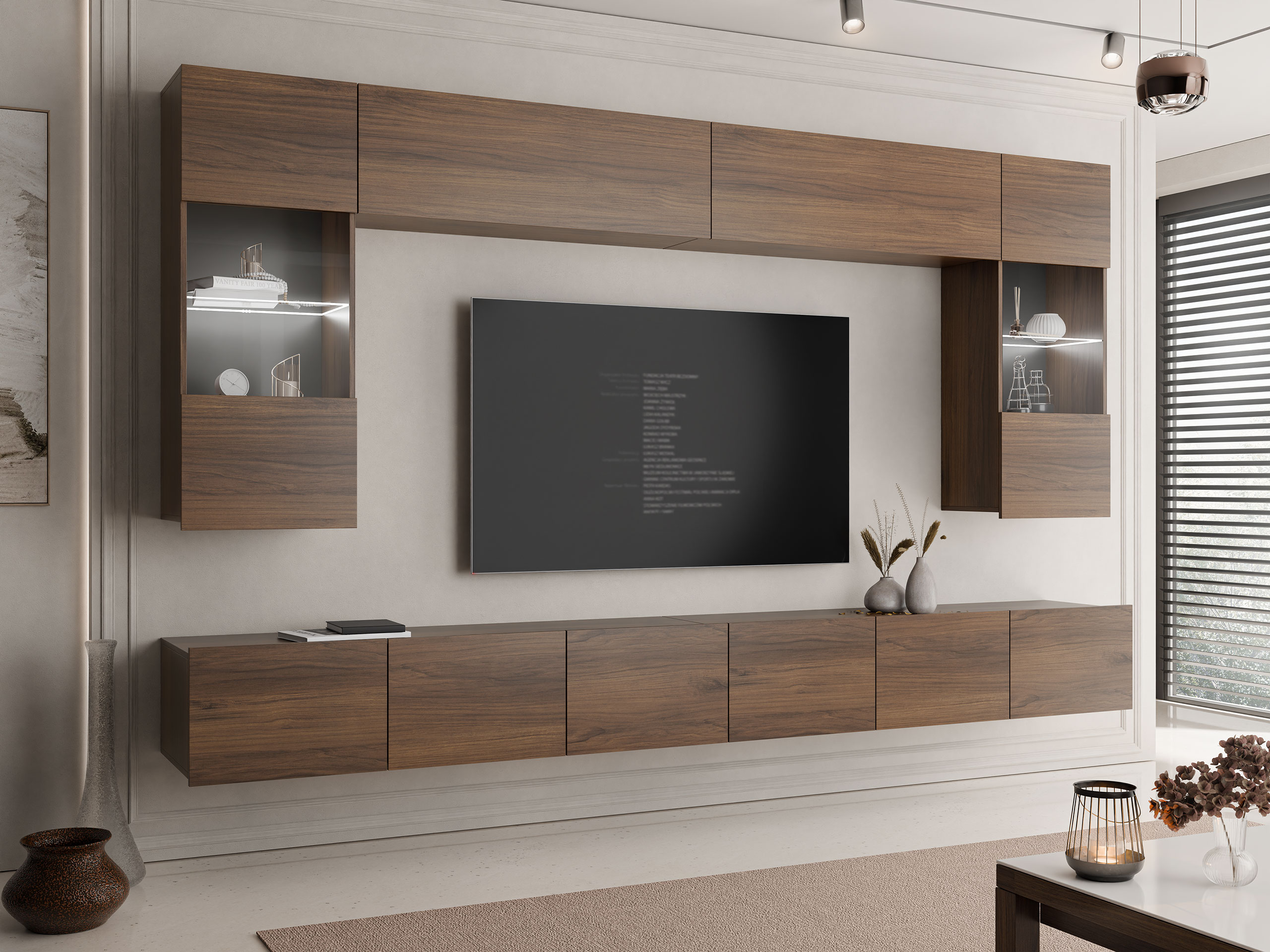 Wohnzimmer-Sets Remus I (Walnussholzoptik)