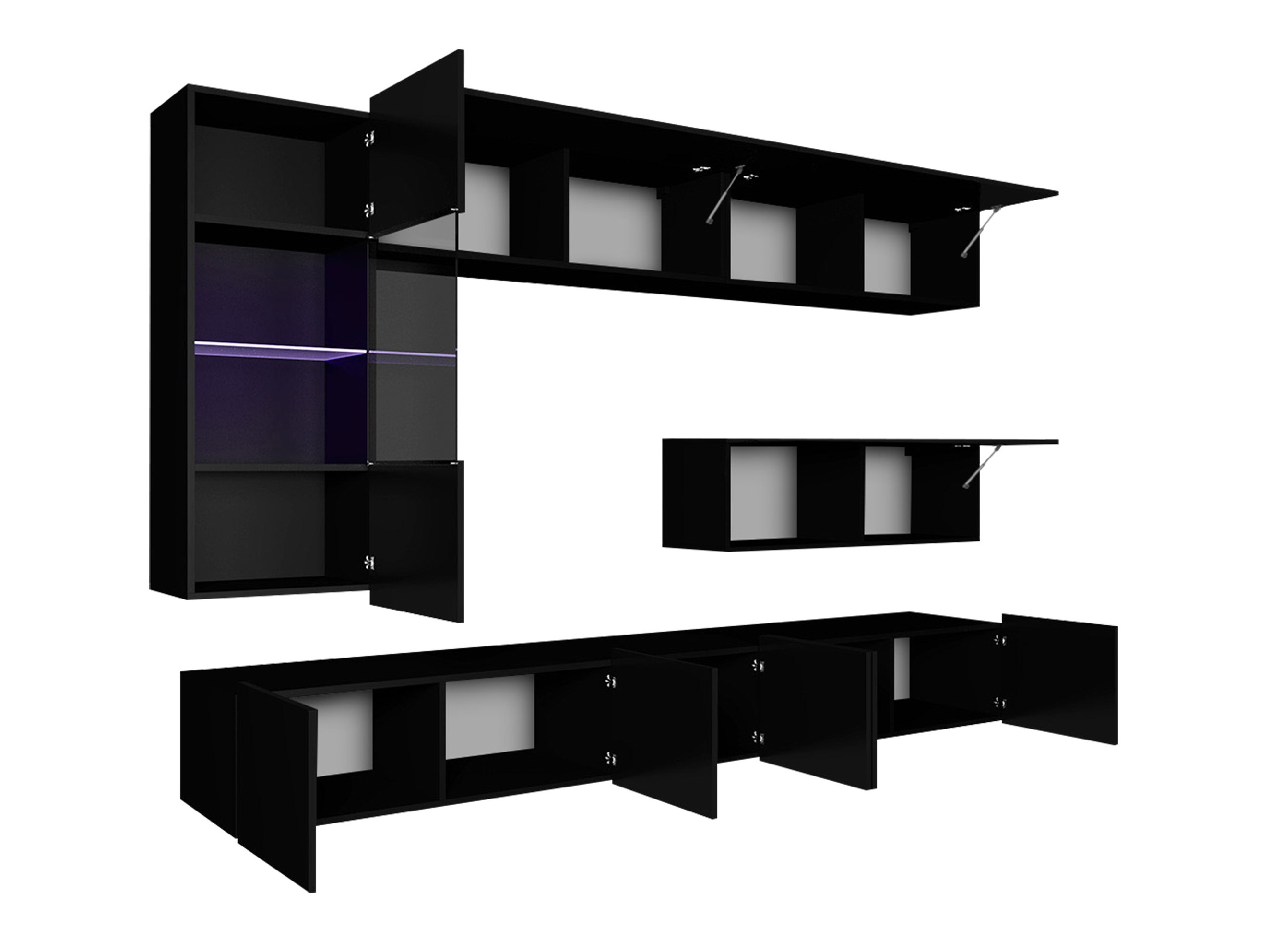 Wohnzimmer-Sets Remus IV (Weiß + Weiß glänzend)