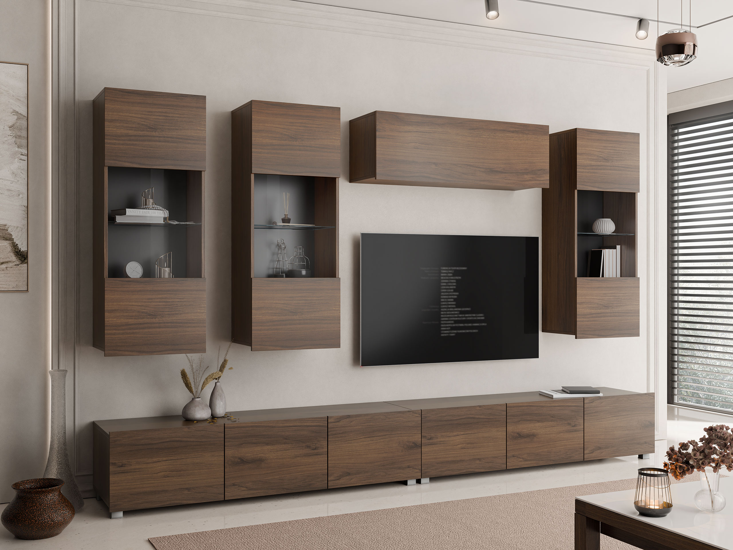 Wohnzimmer-Sets Remus V (Walnussholzoptik)