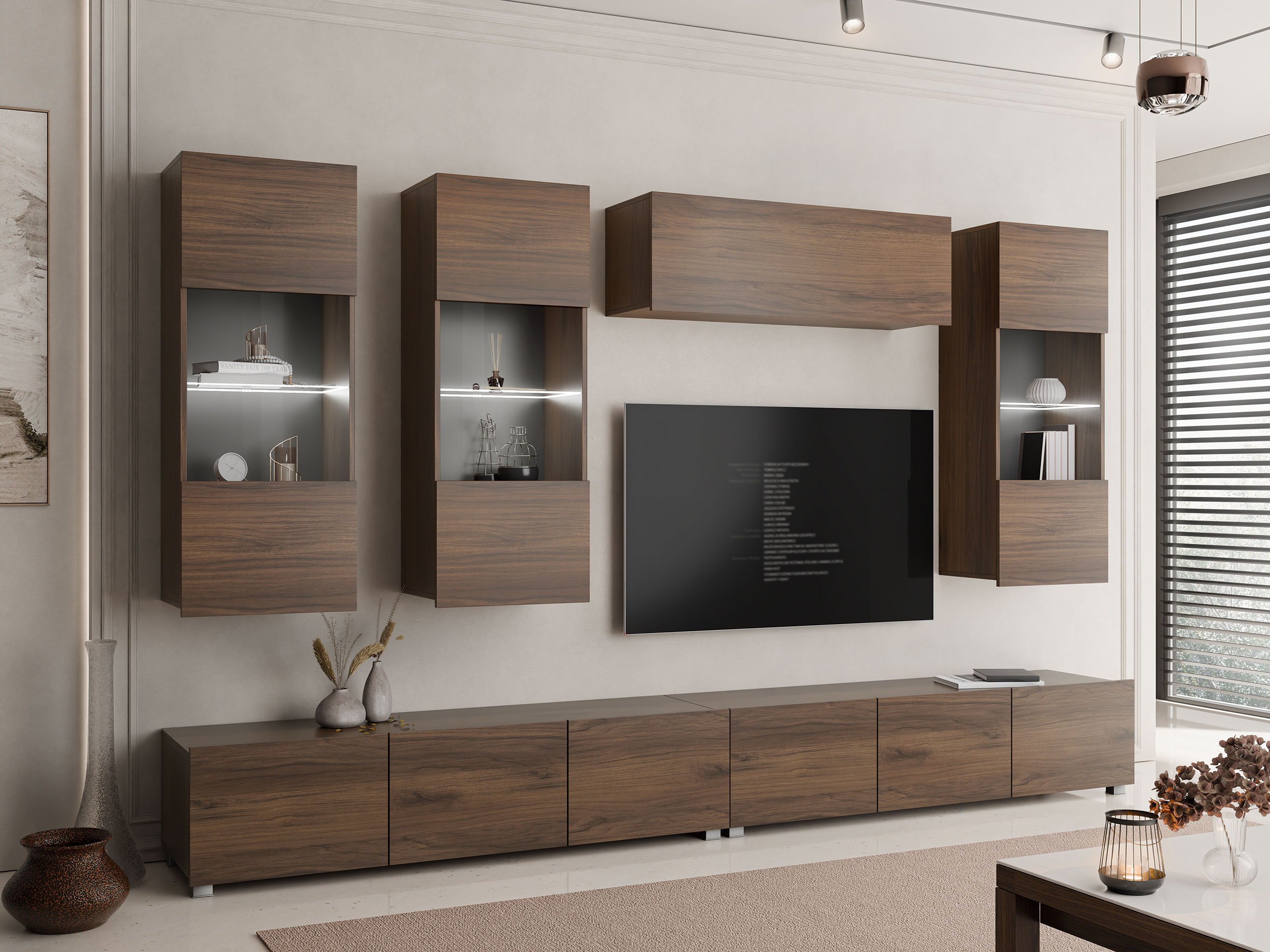 Wohnzimmer-Sets Remus V (Walnussholzoptik)