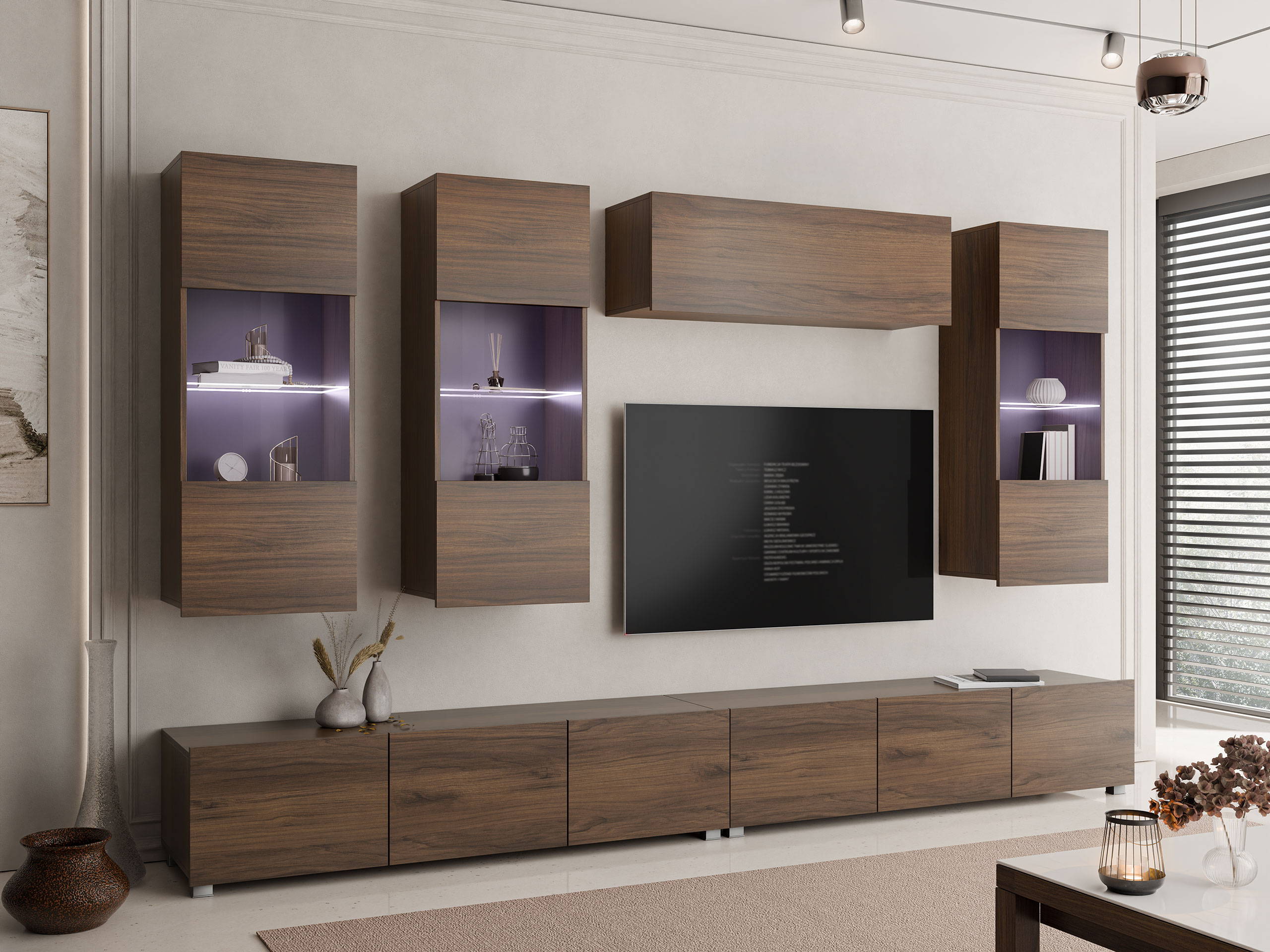 Wohnzimmer-Sets Remus V (Walnussholzoptik)