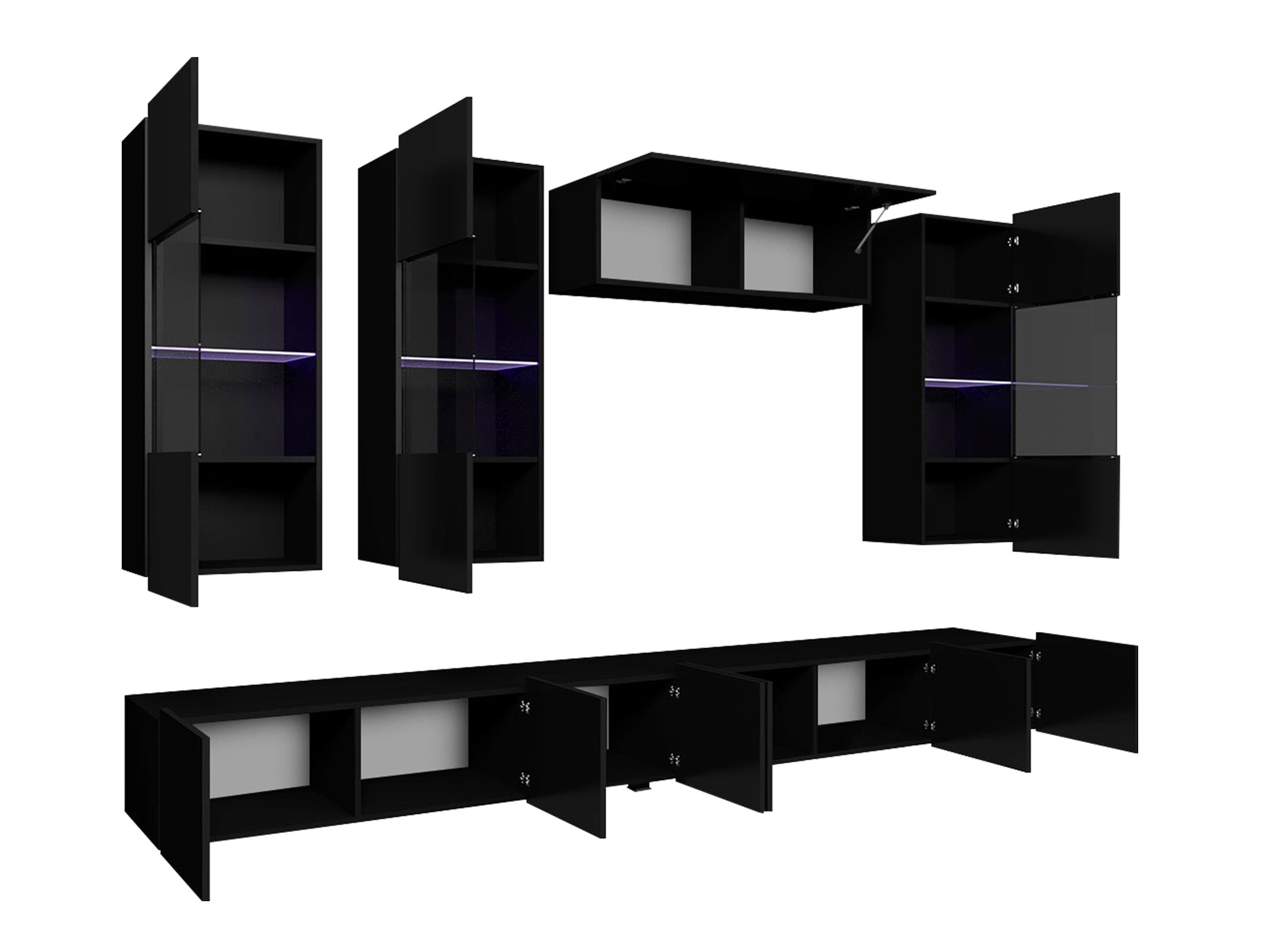 Wohnzimmer-Sets Remus V (Weiß + Weiß glänzend)