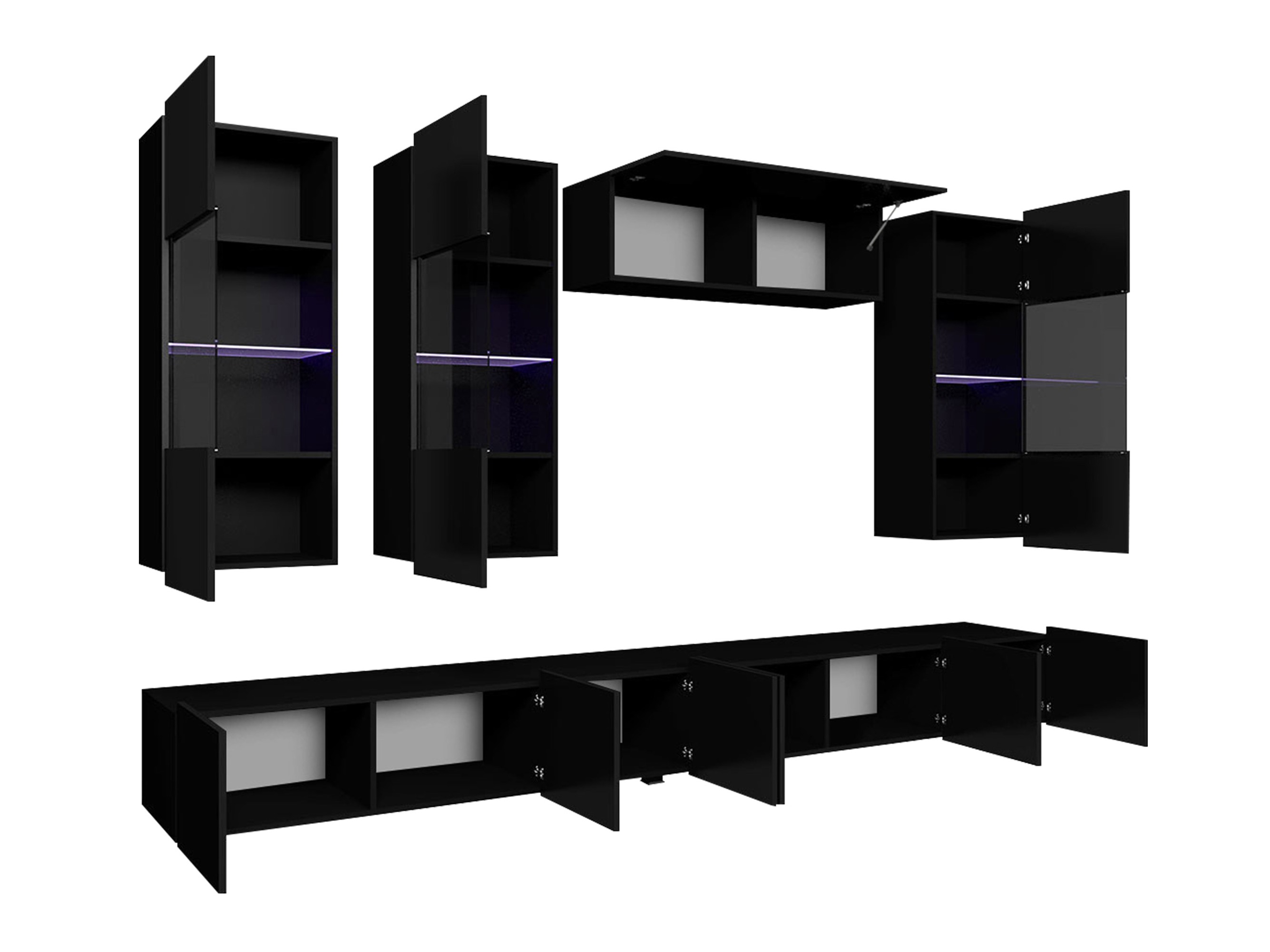 Wohnzimmer-Sets Remus V (Weiß + Weiß glänzend)