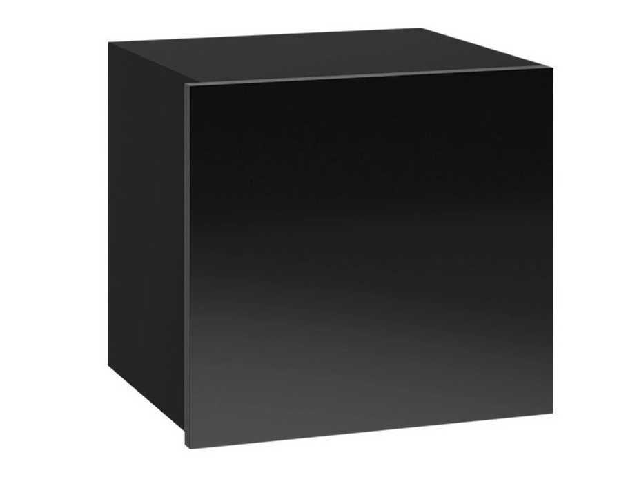 Hängeschrank Tivdalu 124 (Schwarz + Schwarz glänzend)