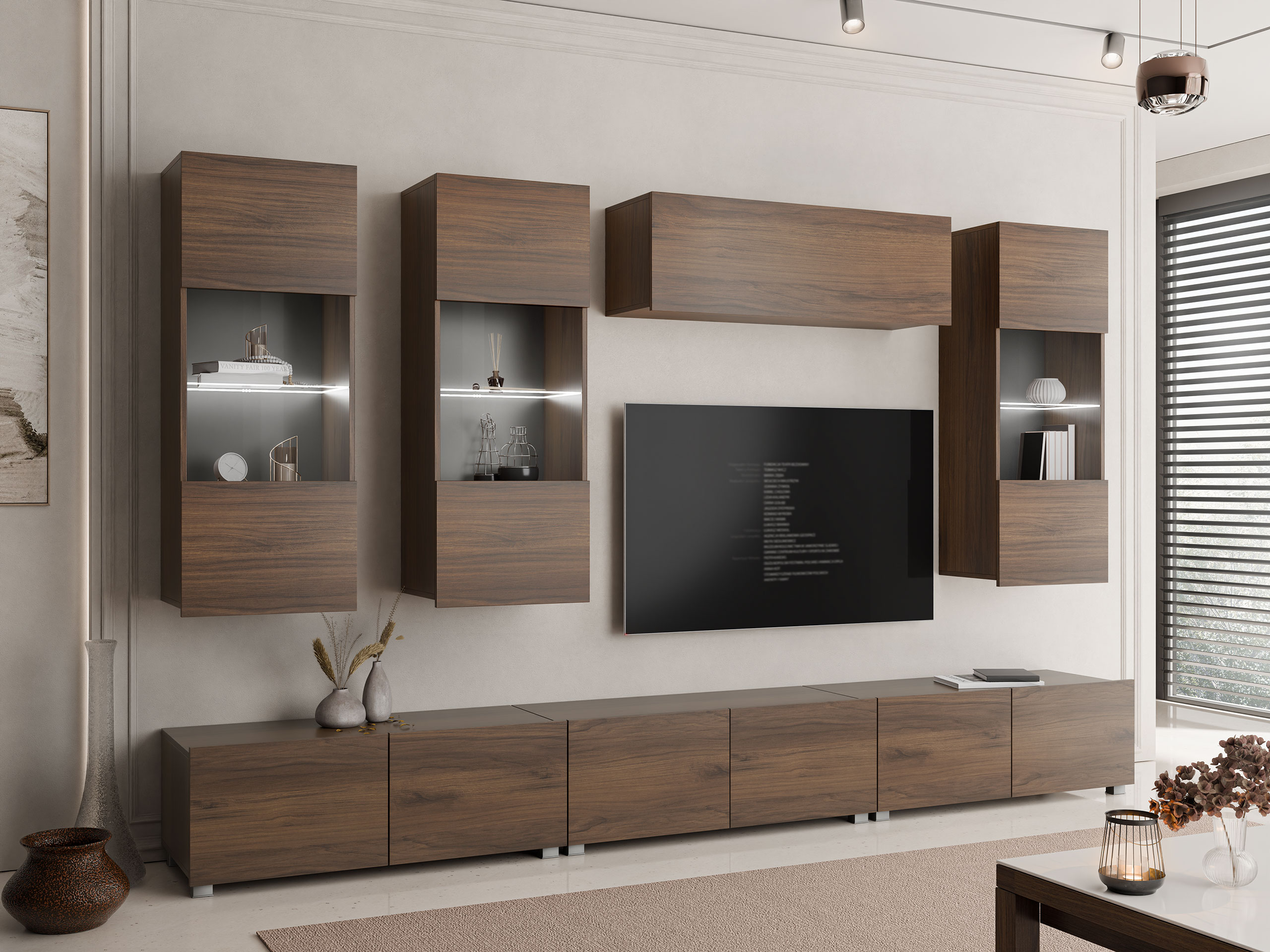 Wohnzimmer-Sets Remus XI (Walnussholzoptik)