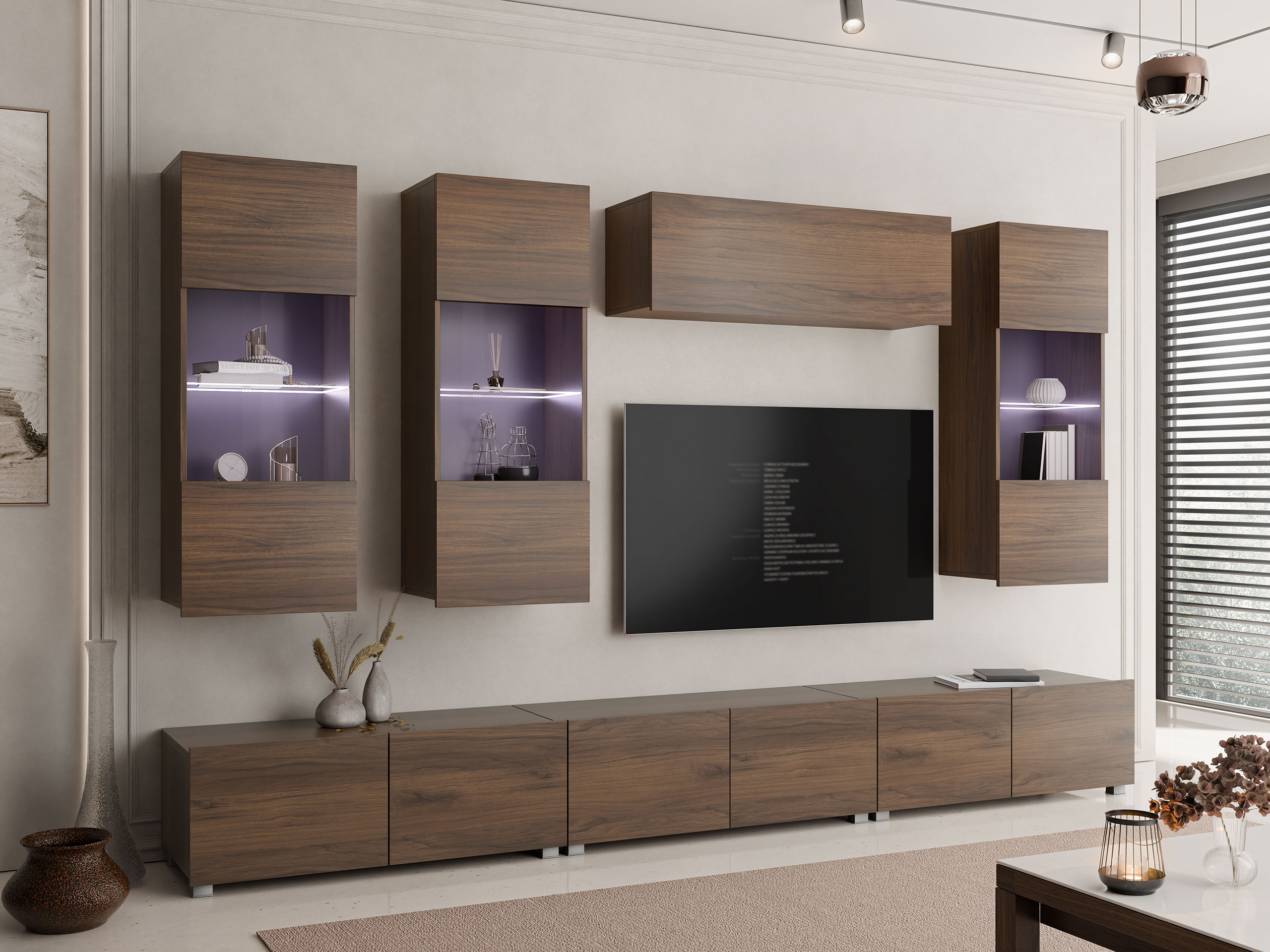 Wohnzimmer-Sets Remus XI (Walnussholzoptik)