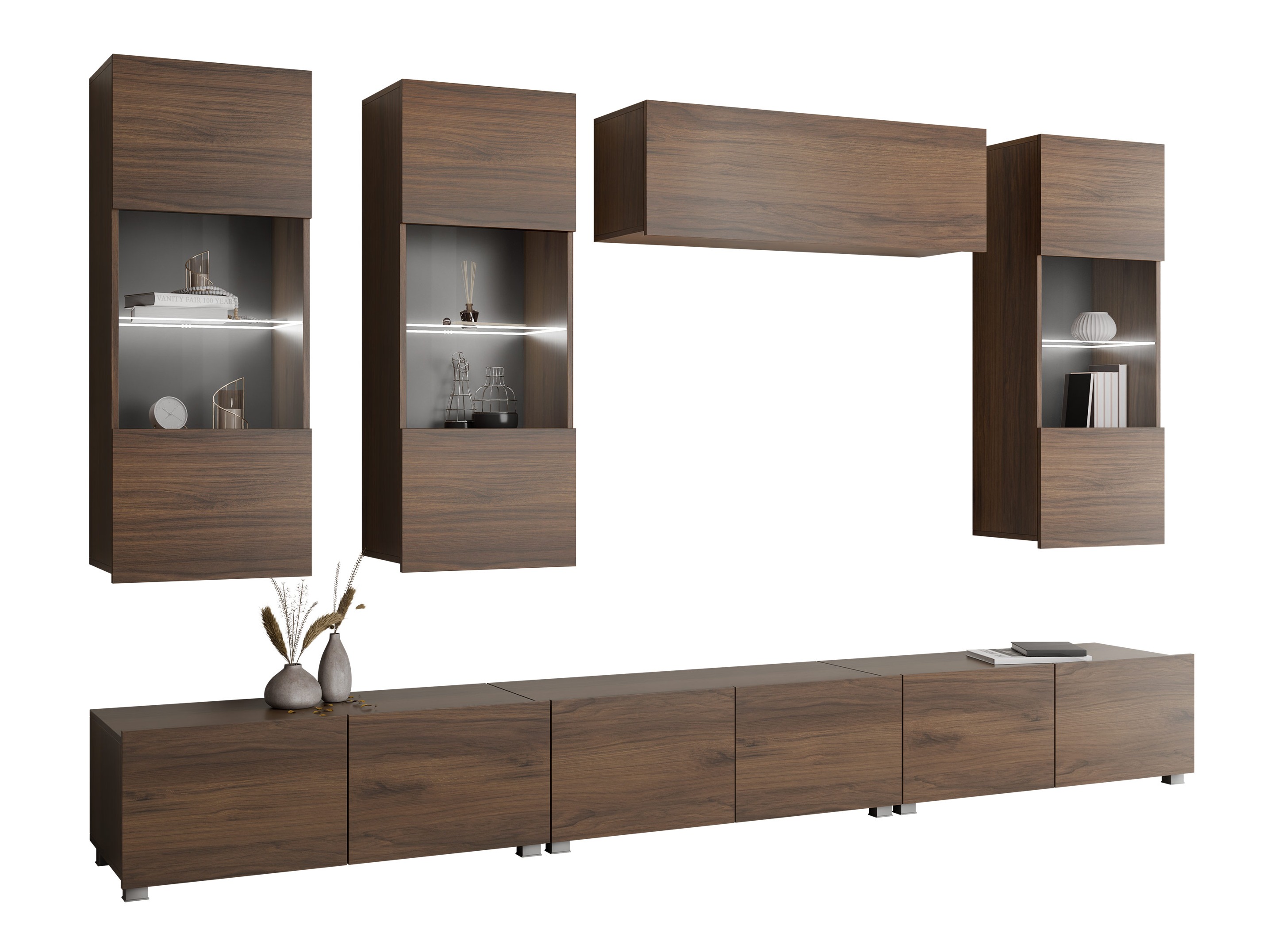 Wohnzimmer-Sets Remus XI (Walnussholzoptik)