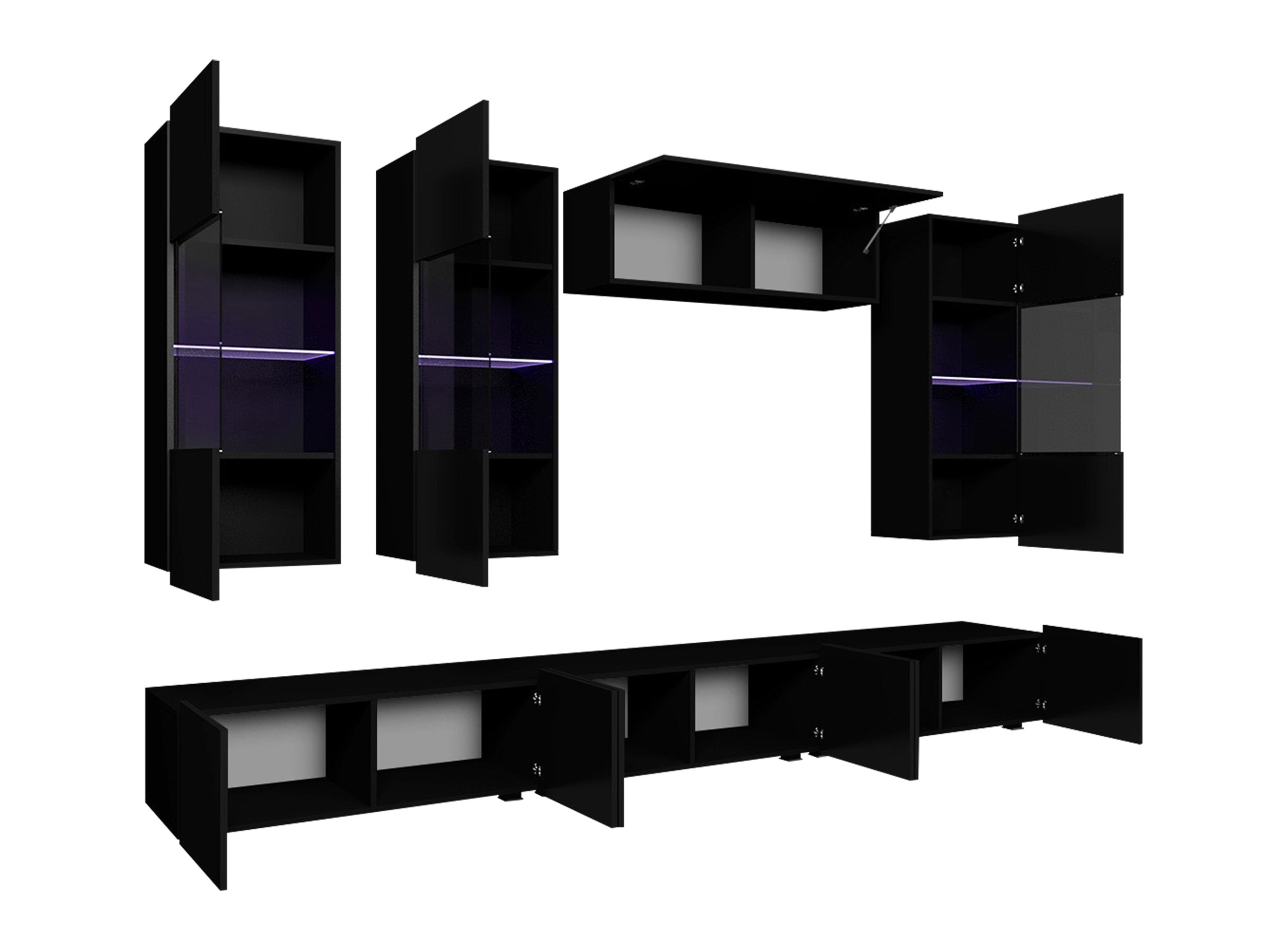 Wohnzimmer-Sets Remus XI (Weiß + Weiß glänzend)