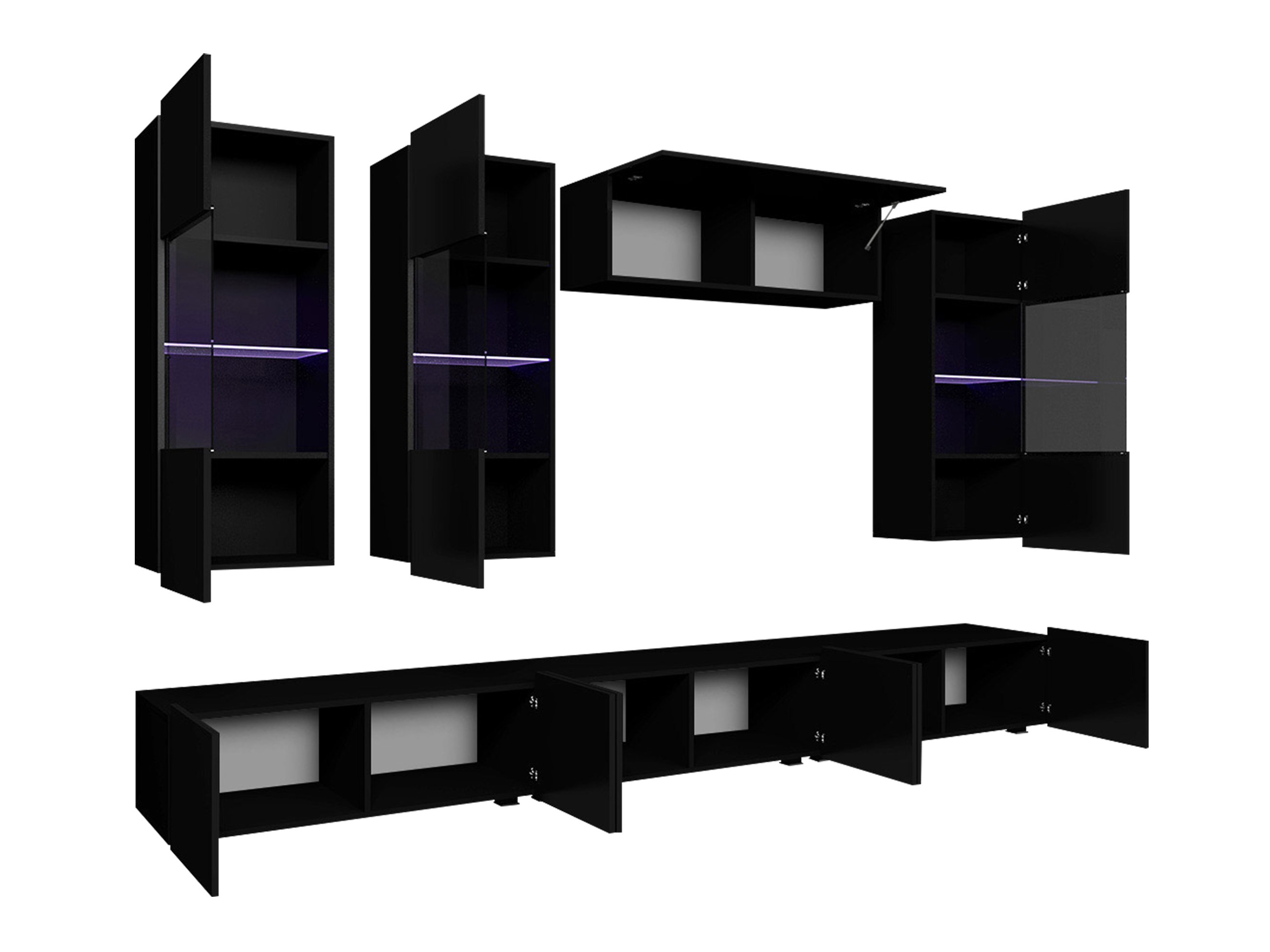 Wohnzimmer-Sets Remus XI (Weiß + Weiß glänzend)