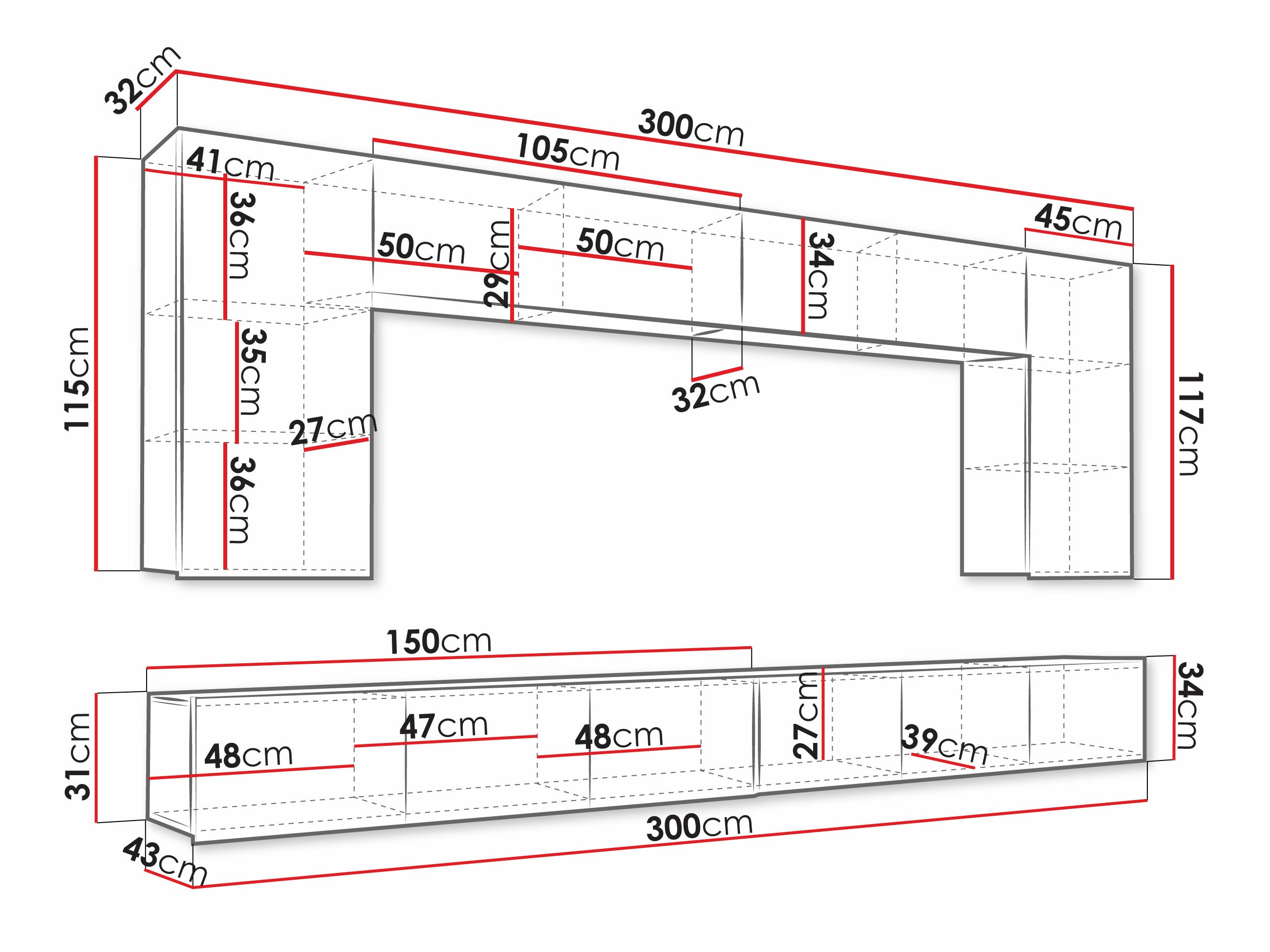 Wohnzimmer-Sets Remus XIII (Schwarz + Schwarz glänzend)