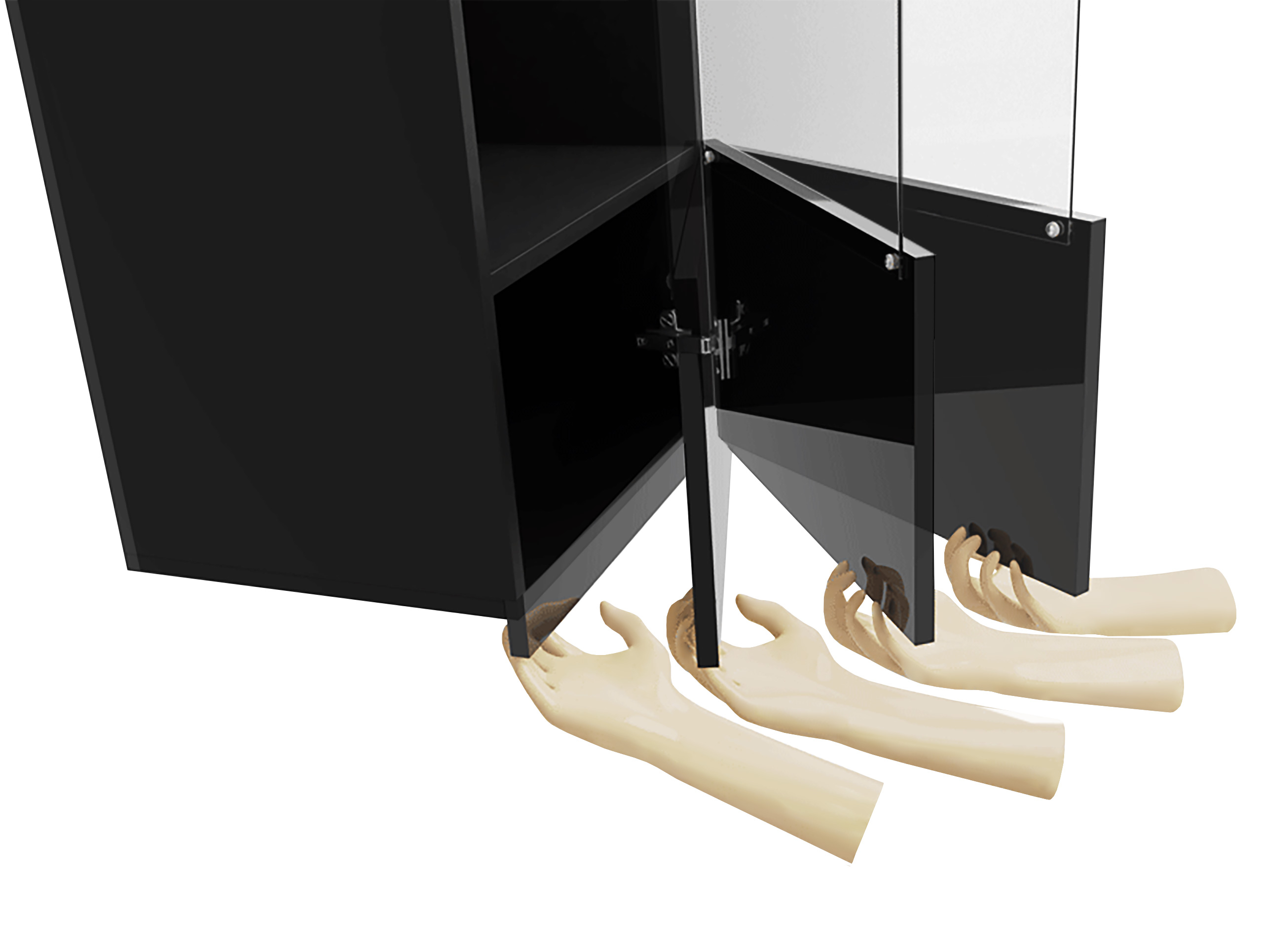 Wohnzimmer-Sets Tivdalu 135 (Weiß + Weiß glänzend)