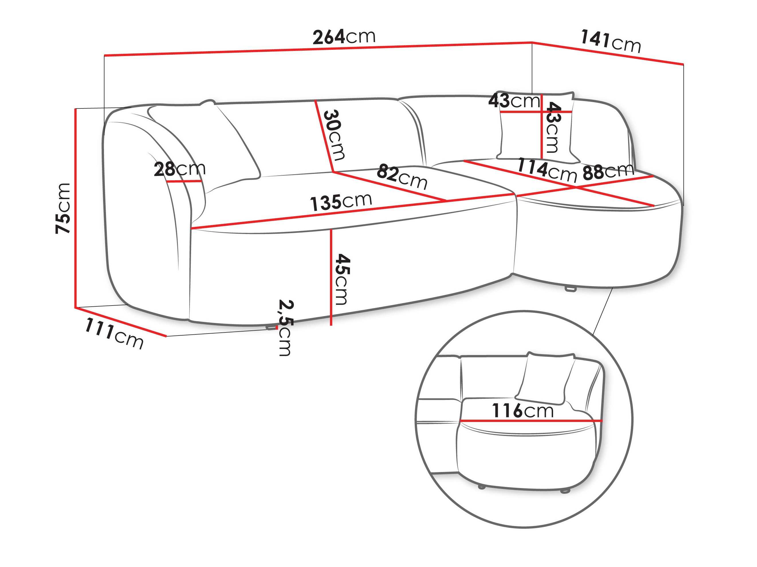 Ecksofa TrendyNest Gubor (Euphoria 01)