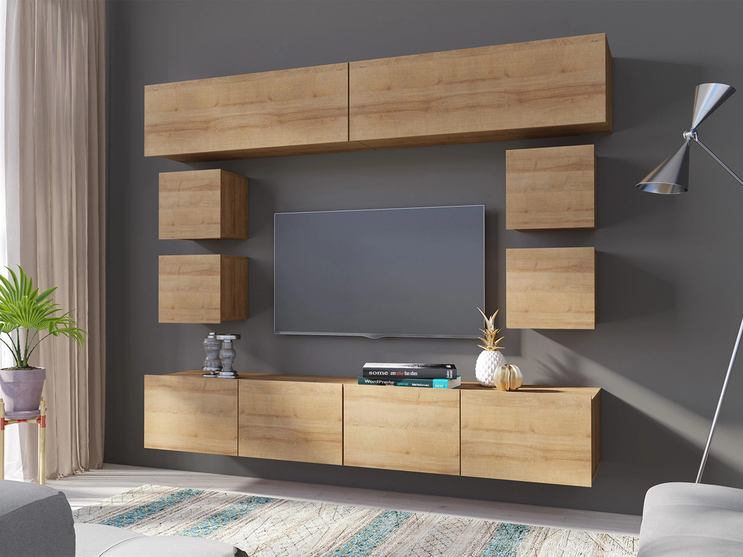 Wohnzimmer-Sets Remus XVI (Goldene Eichenholzoptik)