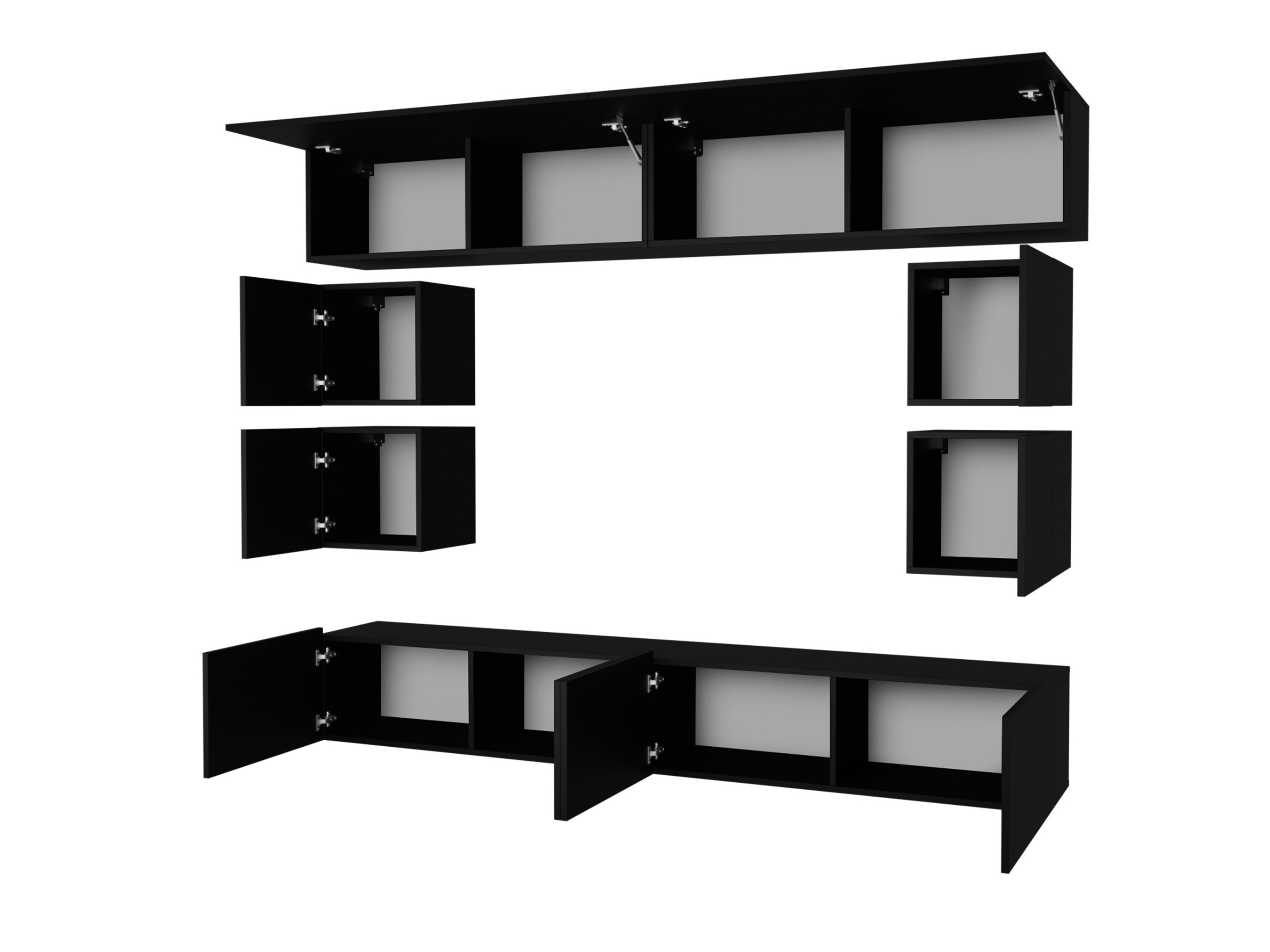 Wohnzimmer-Sets Remus XVI (Weiß + Weiß glänzend)
