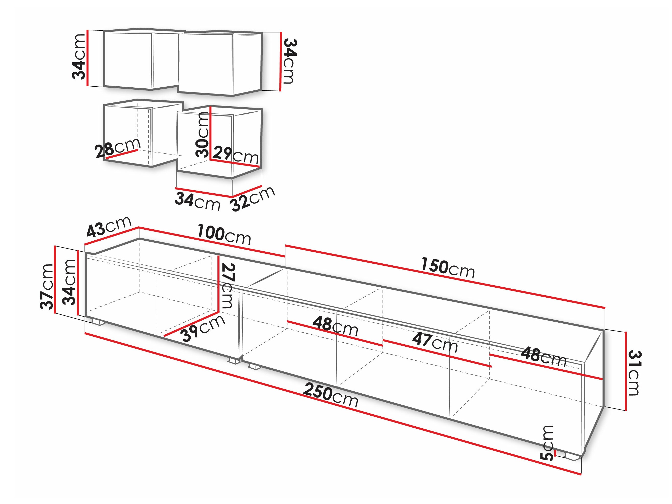 Wohnzimmer-Sets Remus XVIII (Schwarz + Schwarz glänzend)