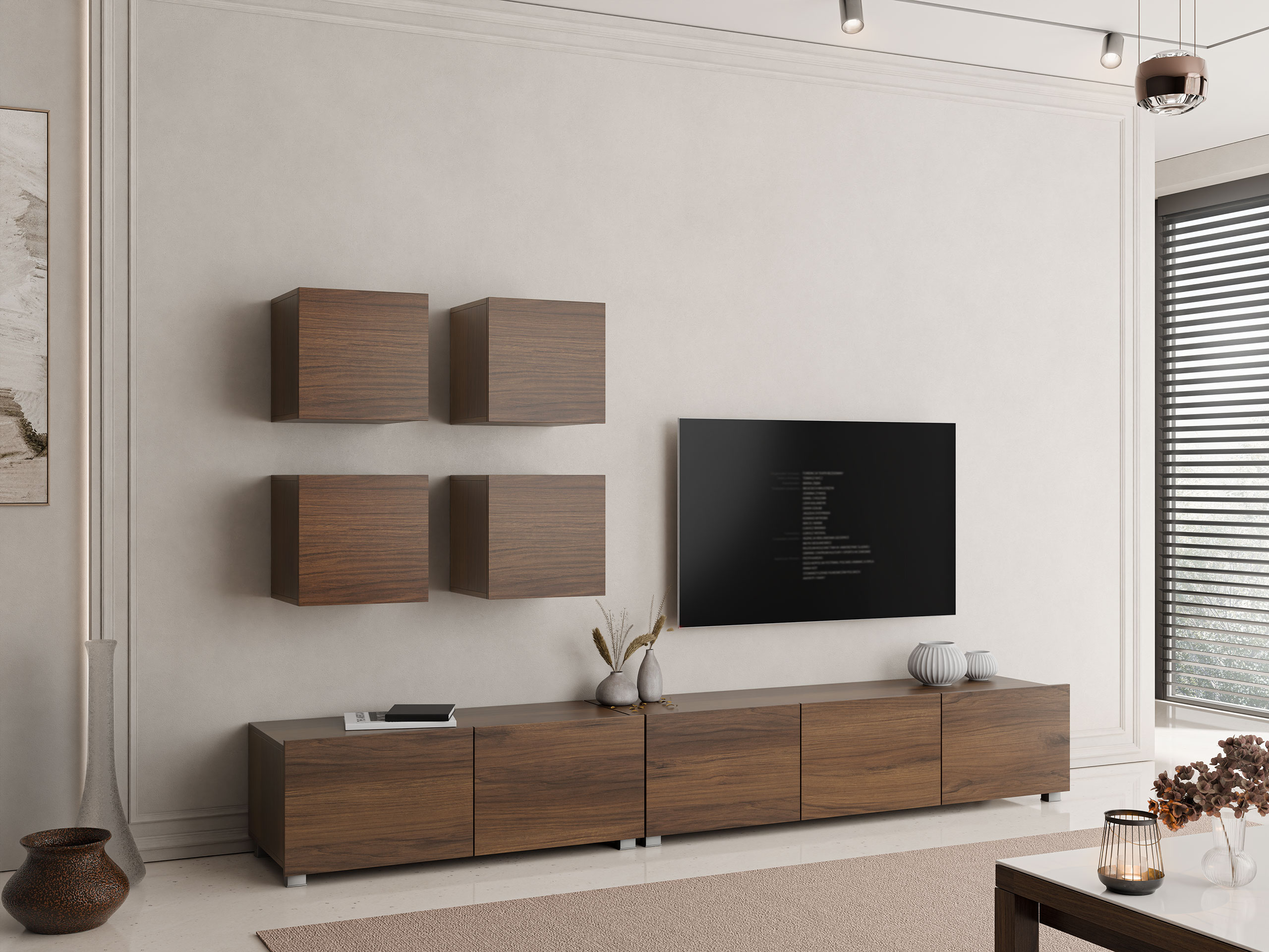 Wohnzimmer-Sets Remus XVIII (Walnussholzoptik)