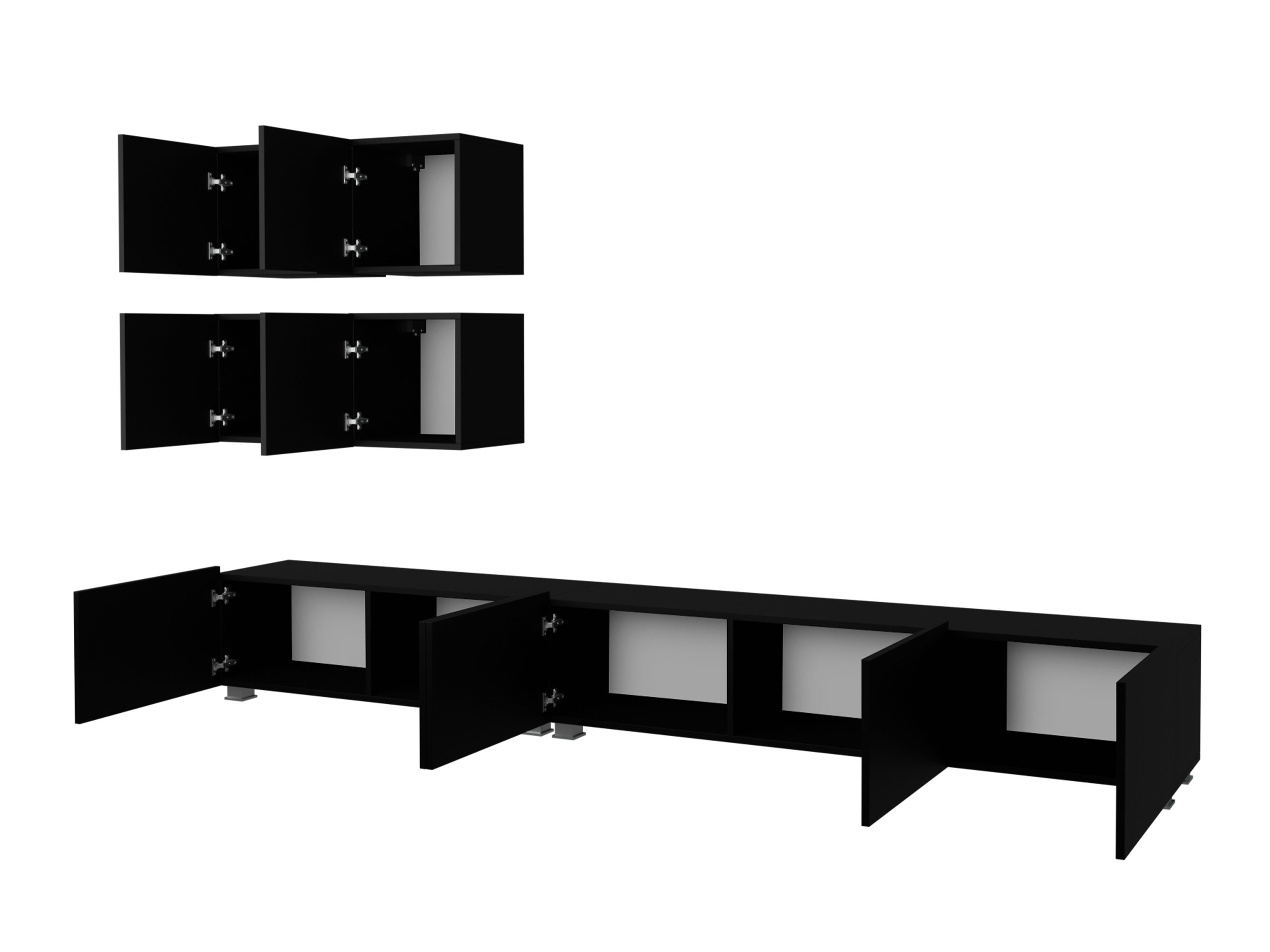 Wohnzimmer-Sets Remus XVIII (Weiß + Weiß glänzend)