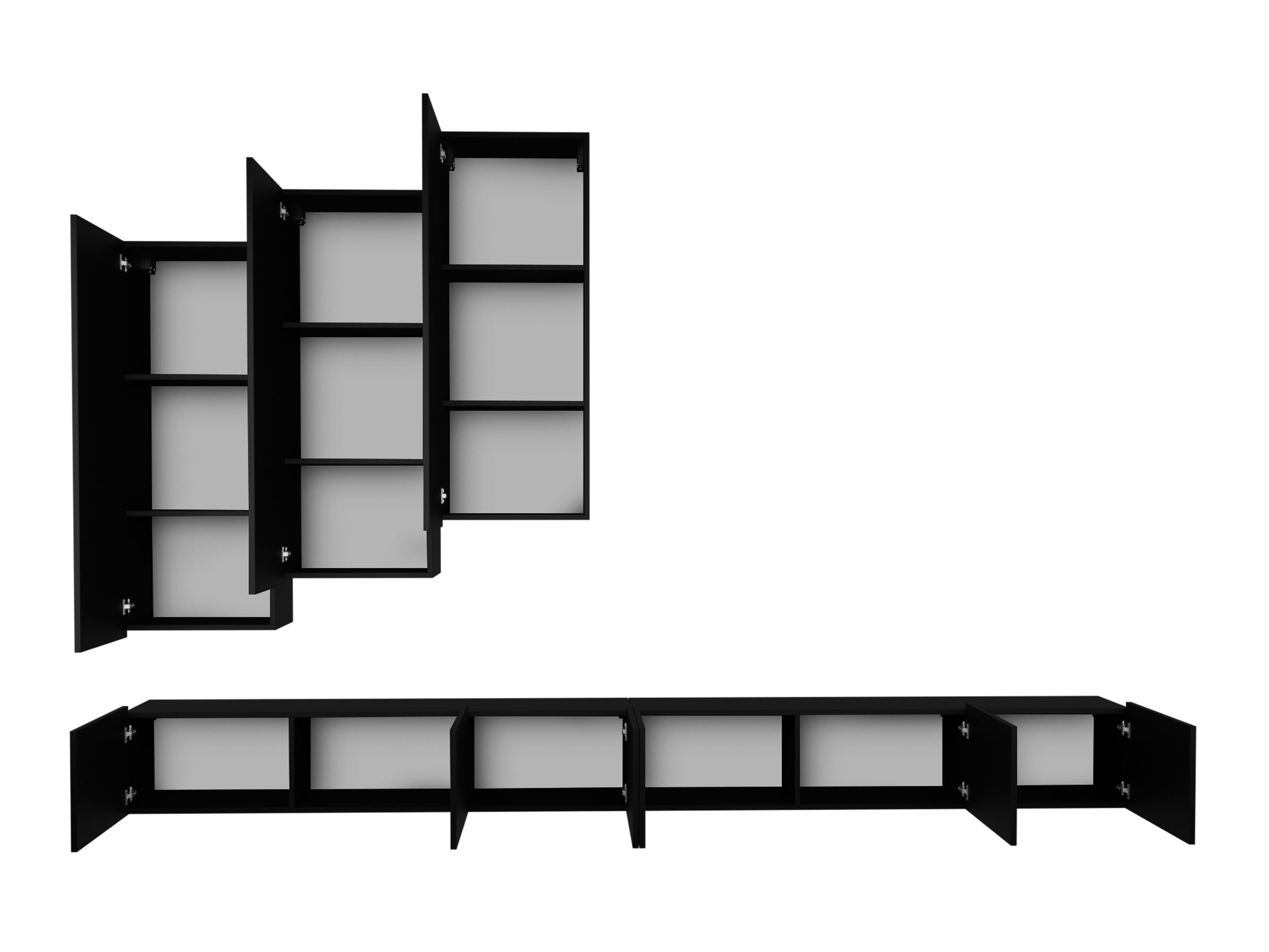 Wohnzimmer-Sets Remus XX (Weiß + Schwarz)