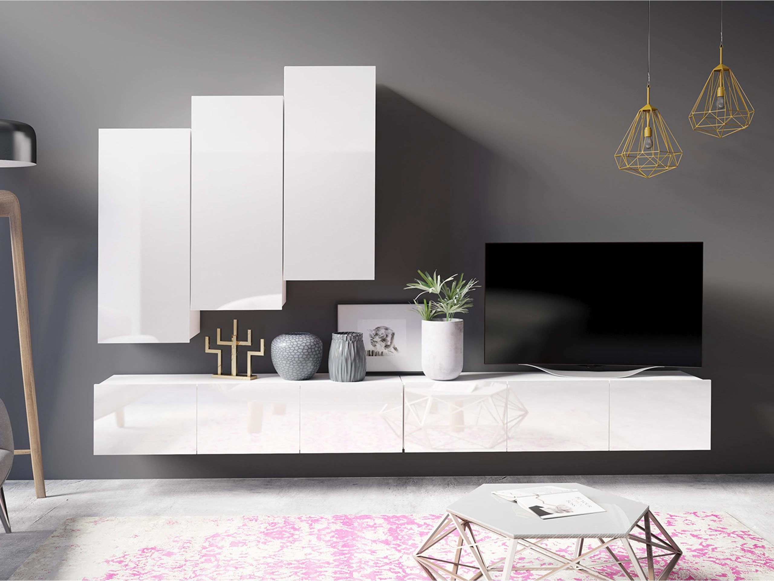 Wohnzimmer-Sets Tivdalu 131 (Weiß)