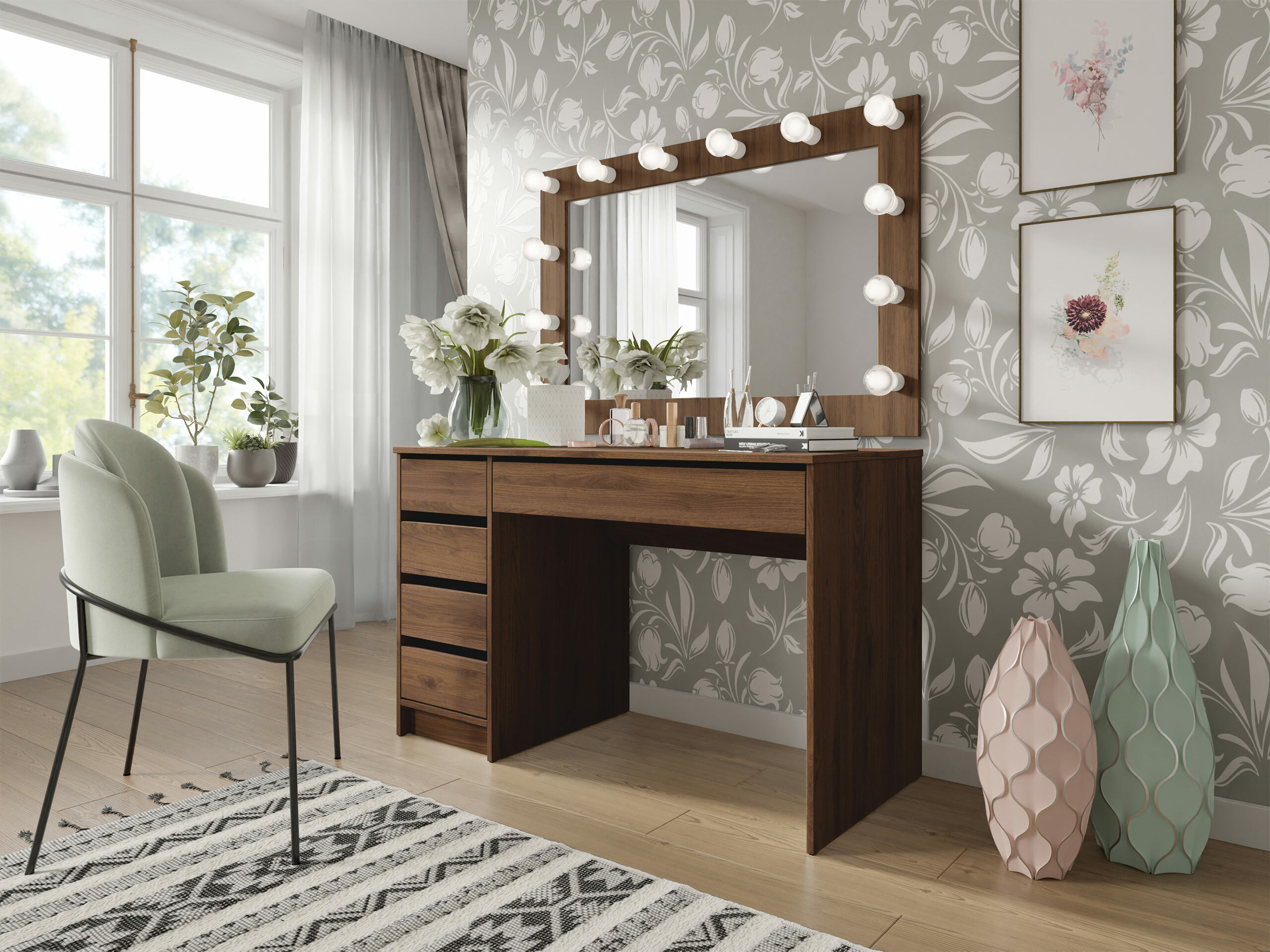 Bürotisch Comfivo Terros I (Walnussholzoptik)