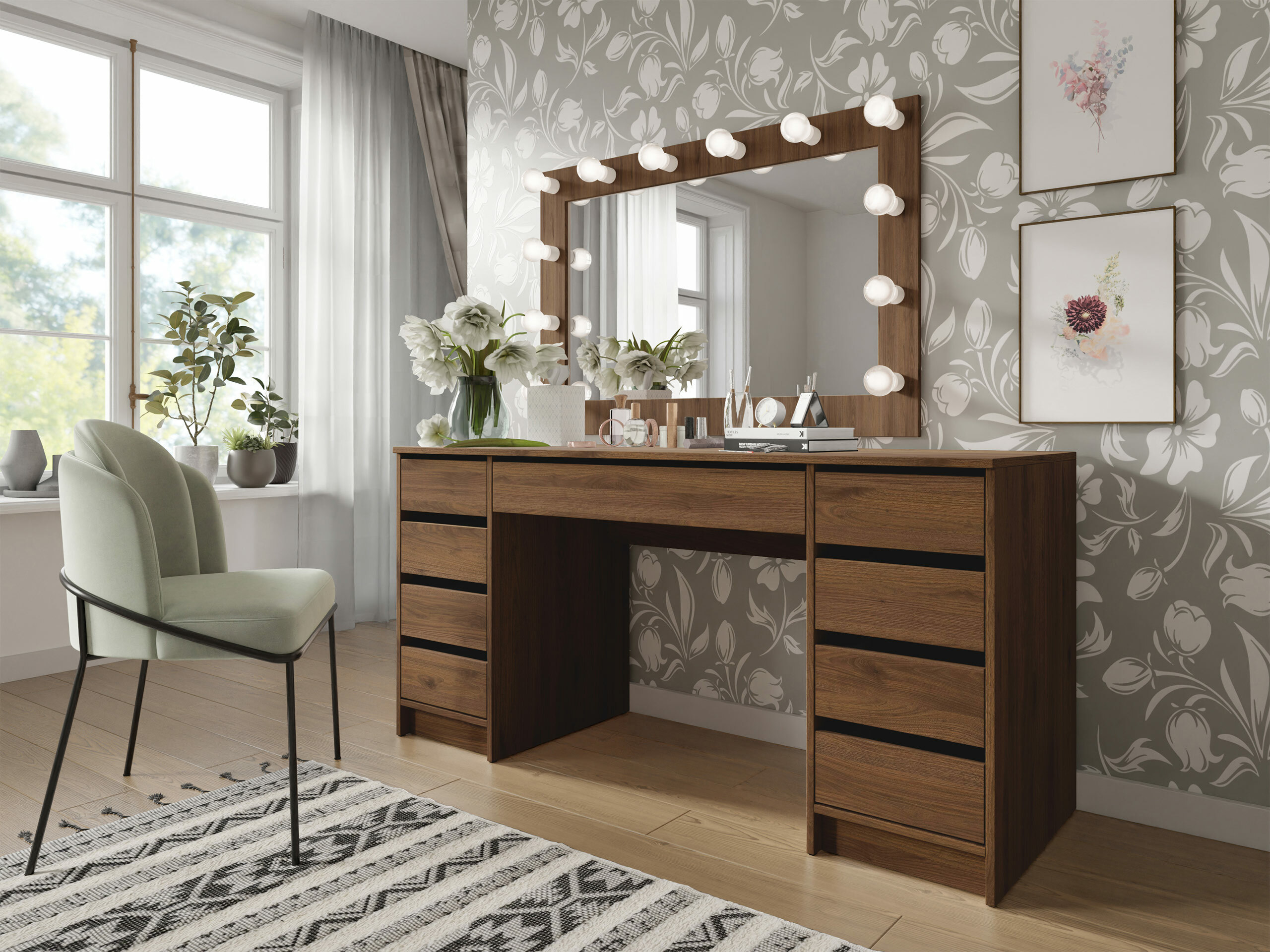 Bürotisch Comfivo Terros II (Walnussholzoptik)