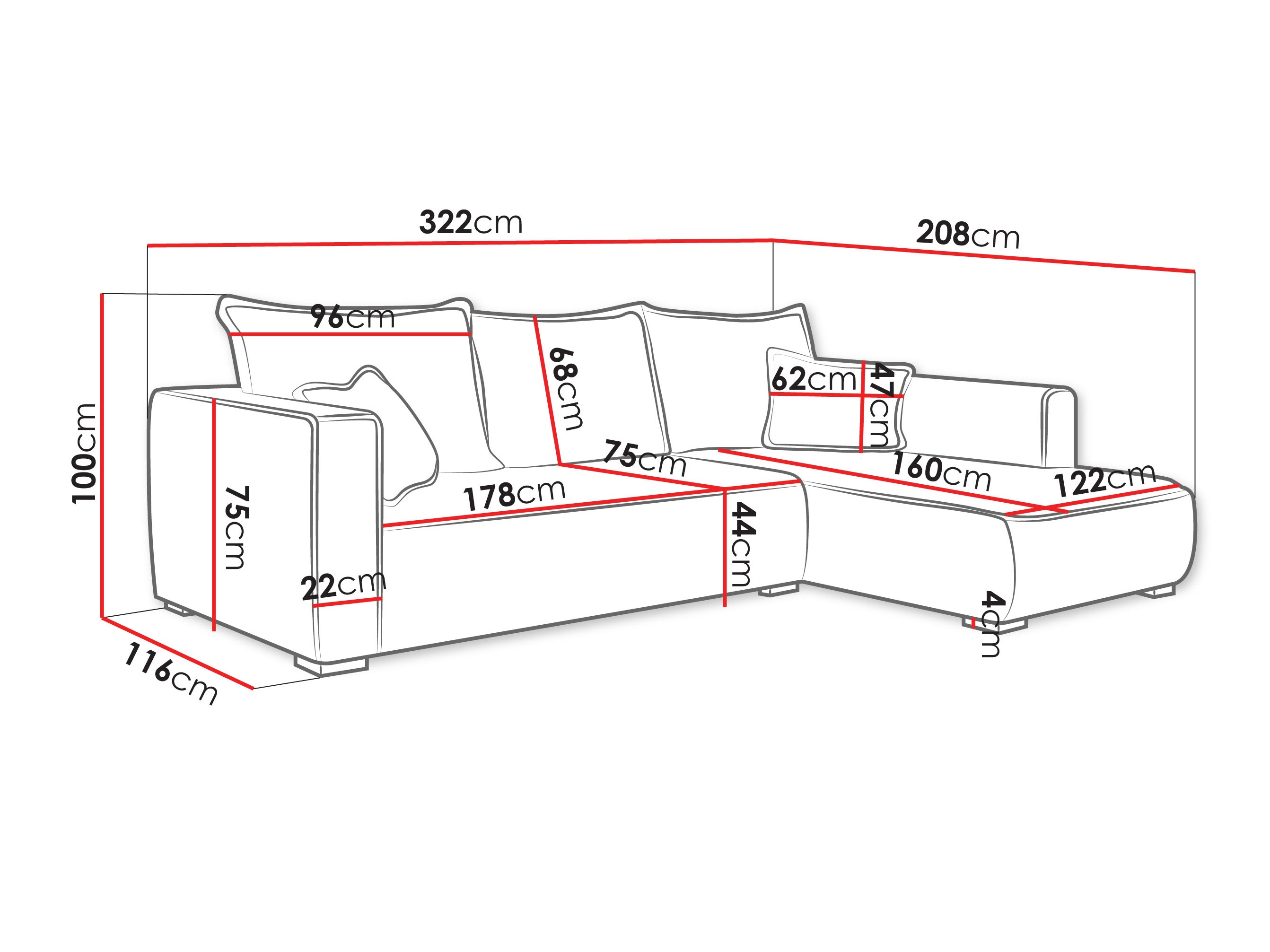 Ecksofa TrendyNest 125 (Tilia 85)