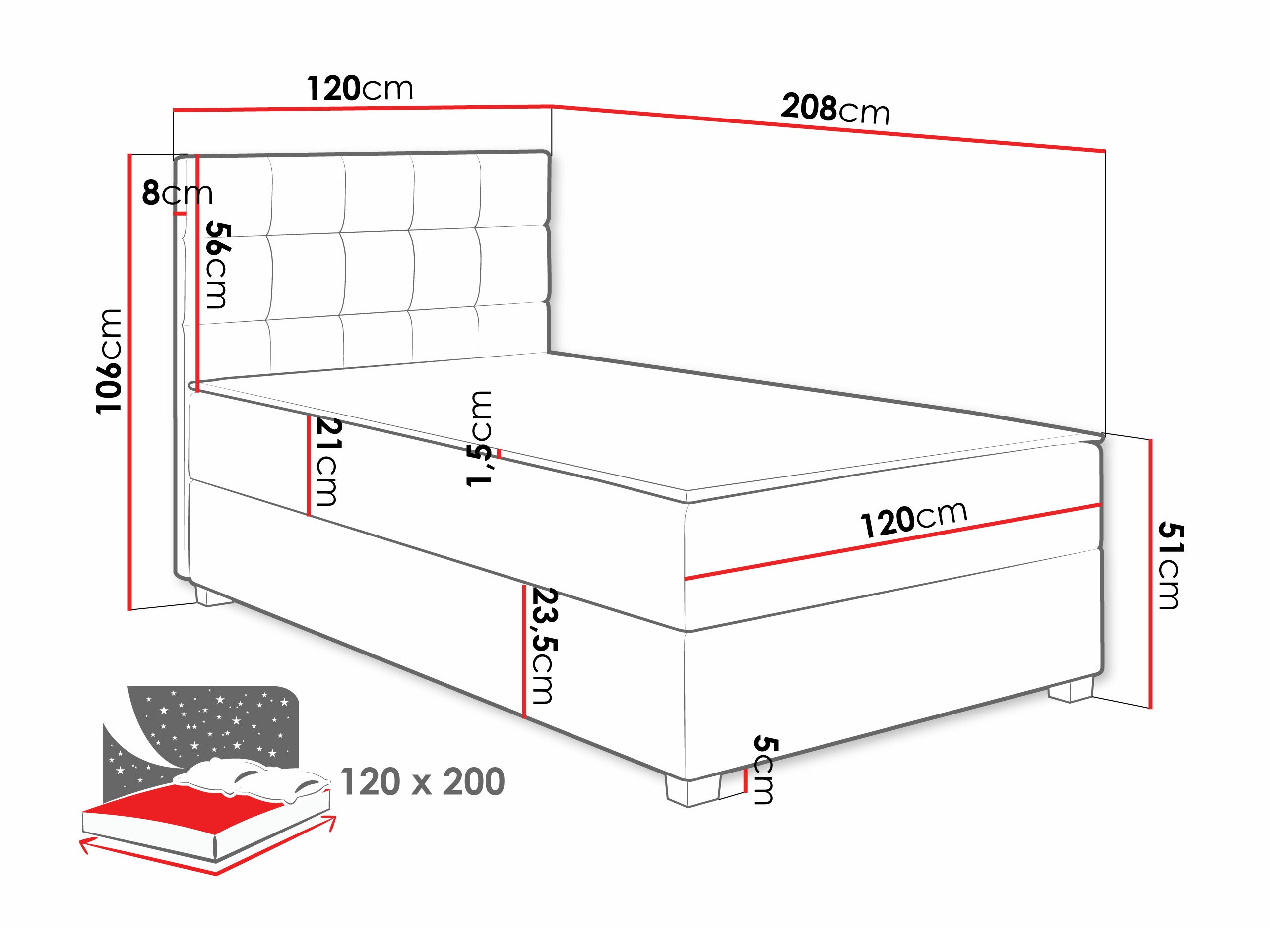 Boxspringbett Sanford 107 (Manila 26)