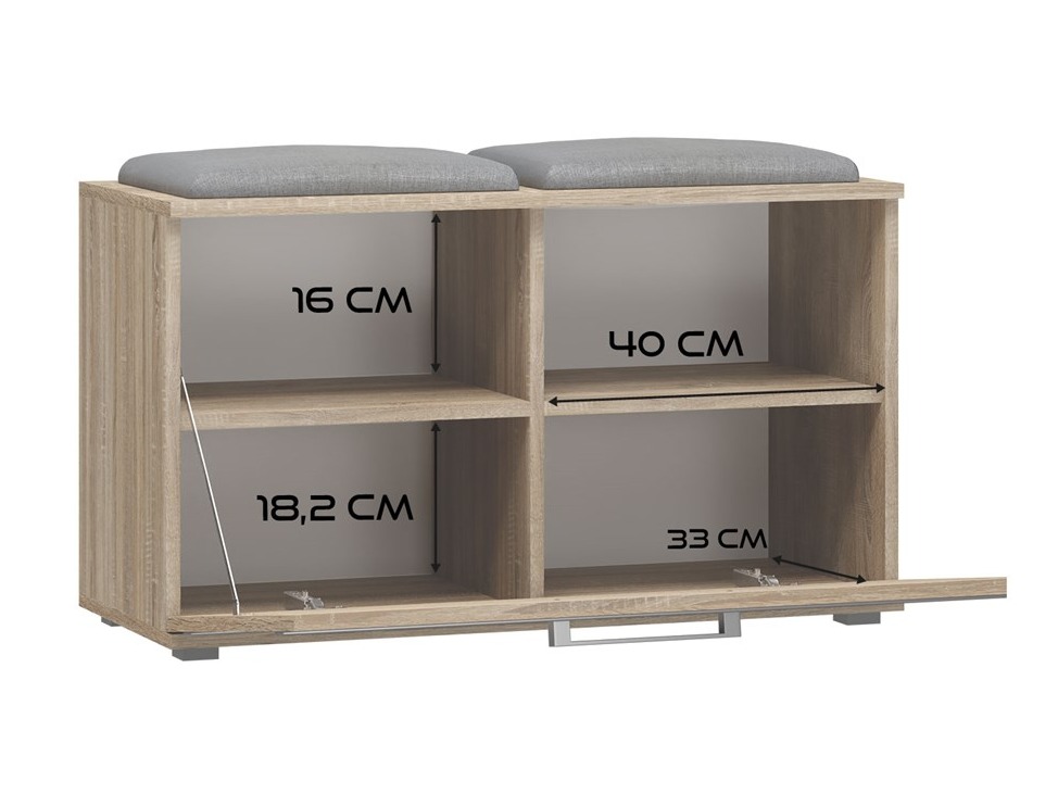 Schuhschrank Mandeville 179 (Sonoma Eichenholzoptik)