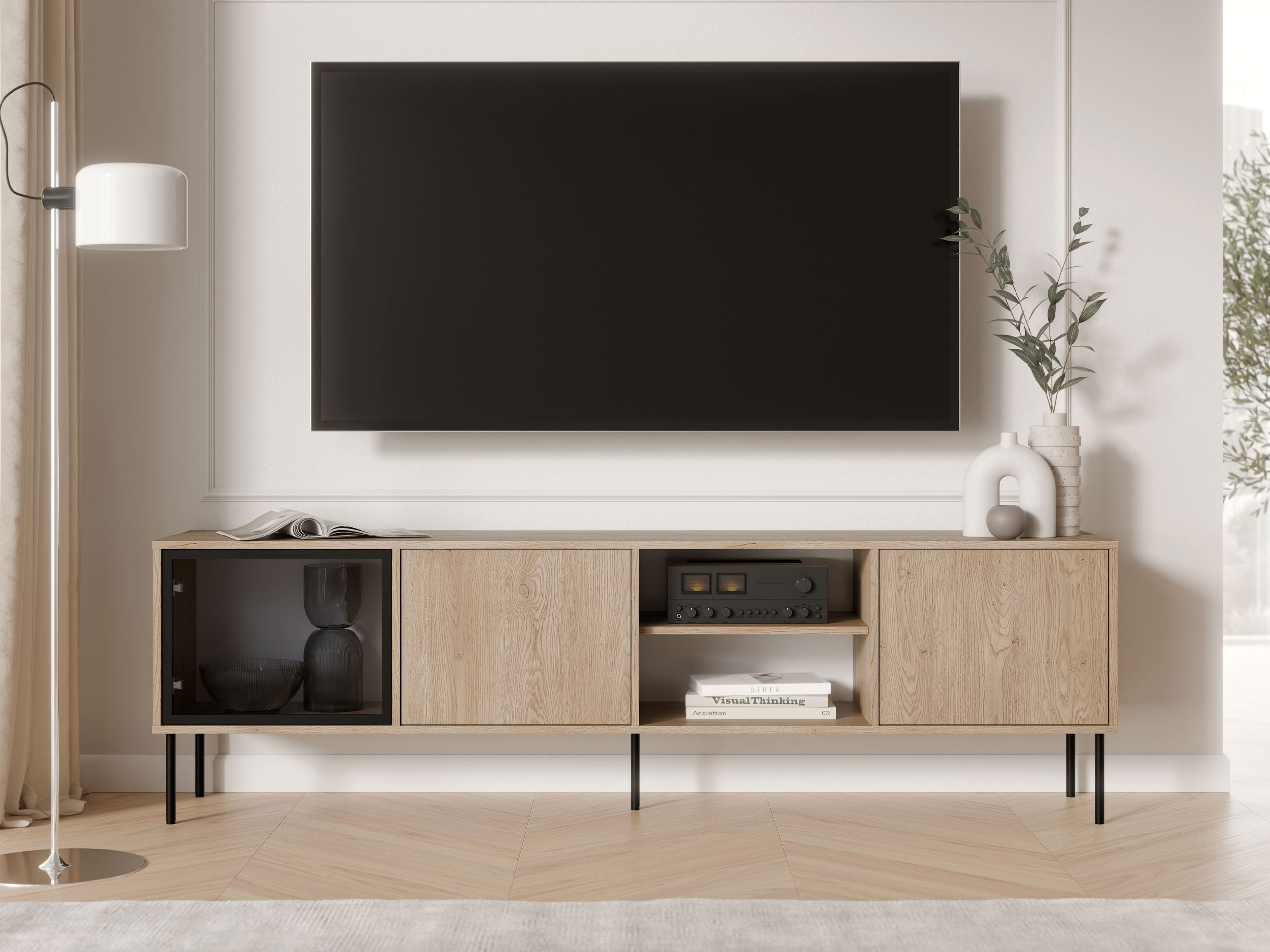 TV-Möbel Merevai 103 (Eichenholzoptik)