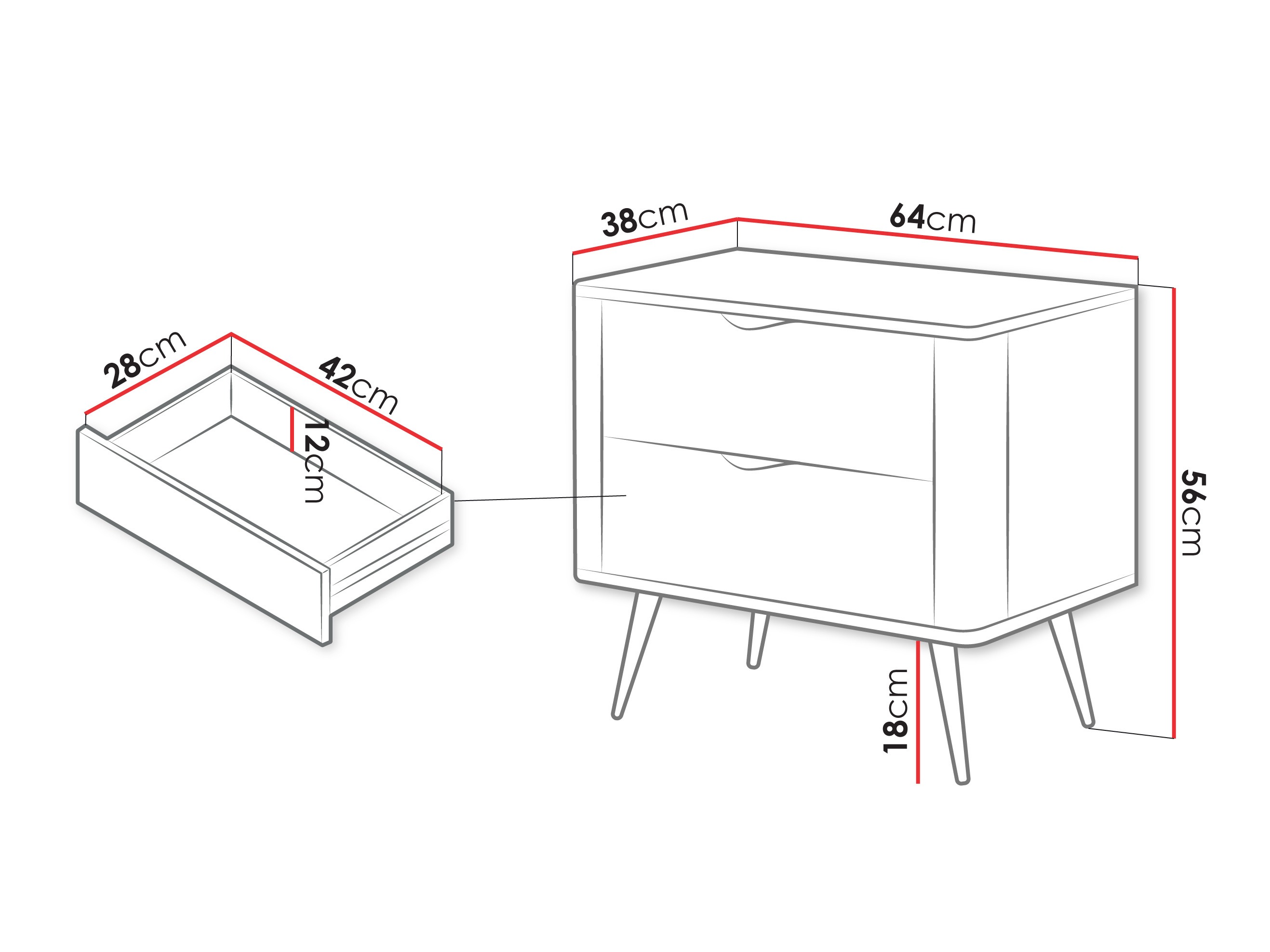 Nachttisch Lectum (Graphit)