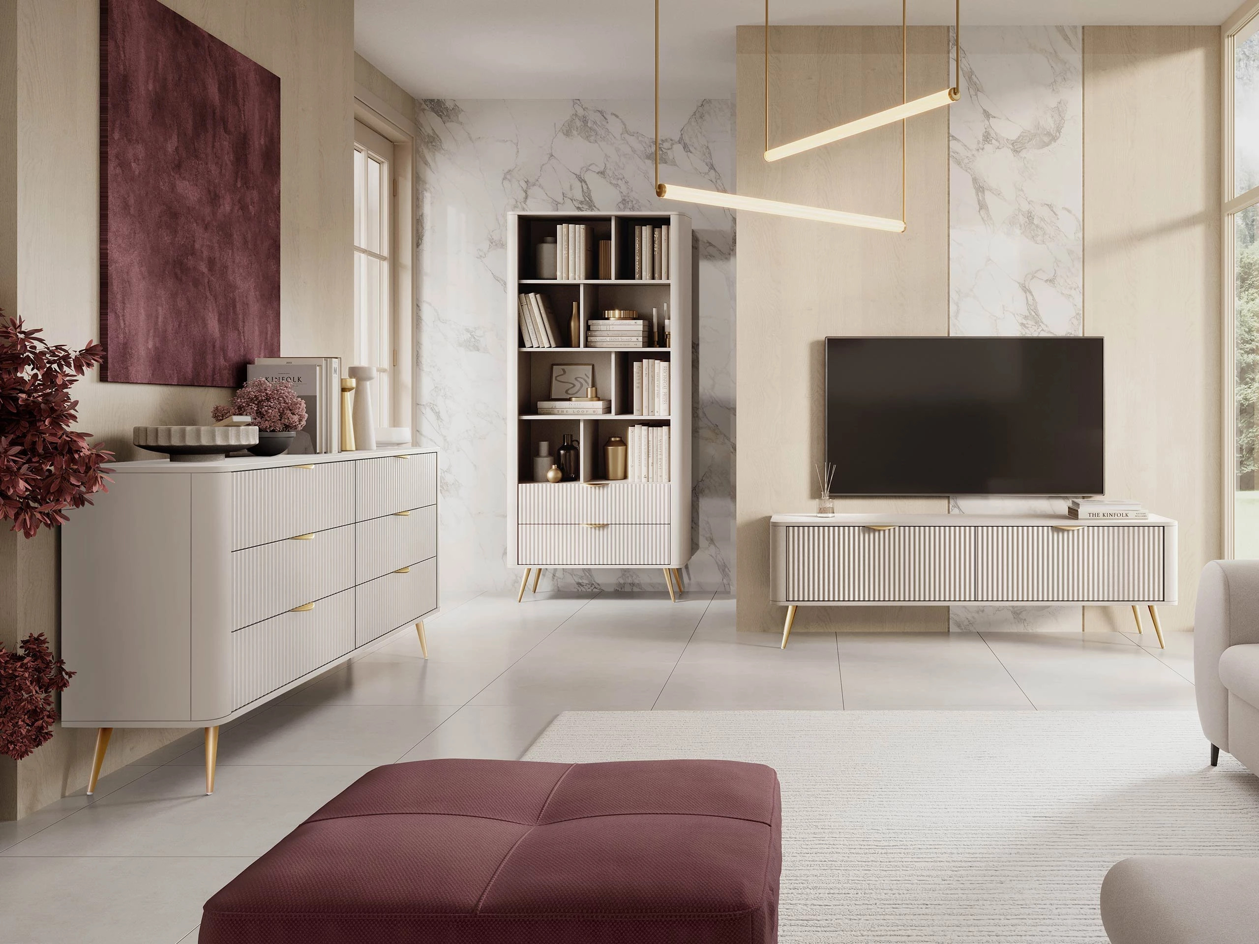 TV-Möbel Lectum (Beige)