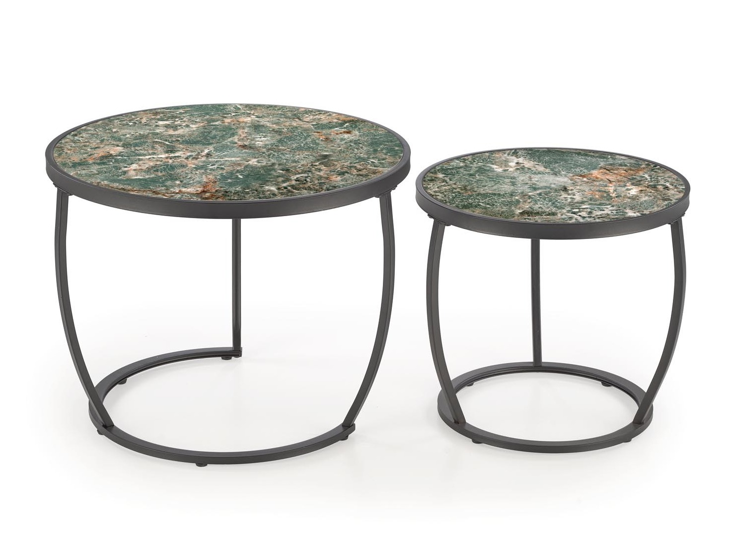Couchtischset Houston 1658 (Schwarz + Grüner Marmor)