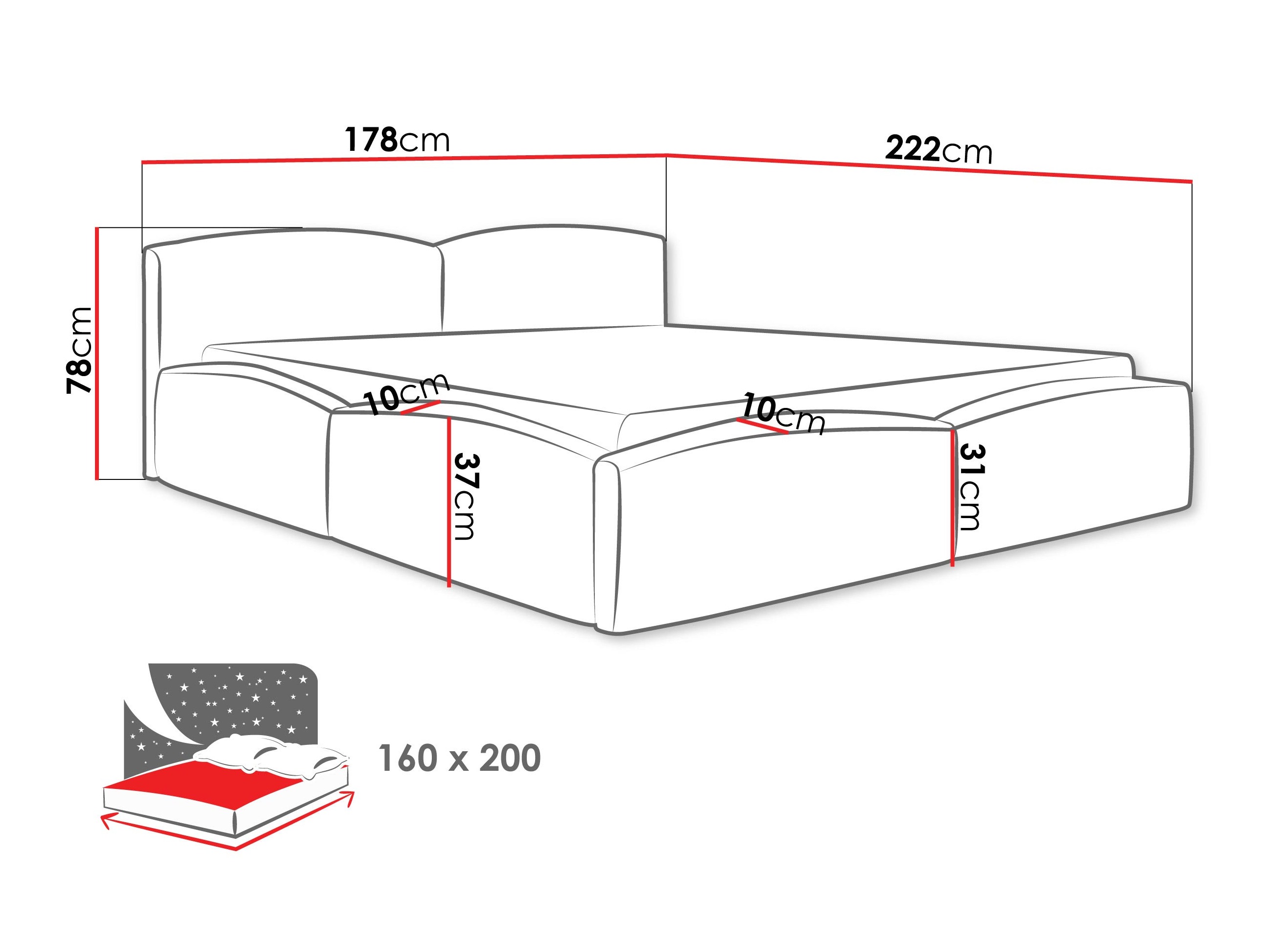 Bett TrendyNest Titis (Lumo 30)