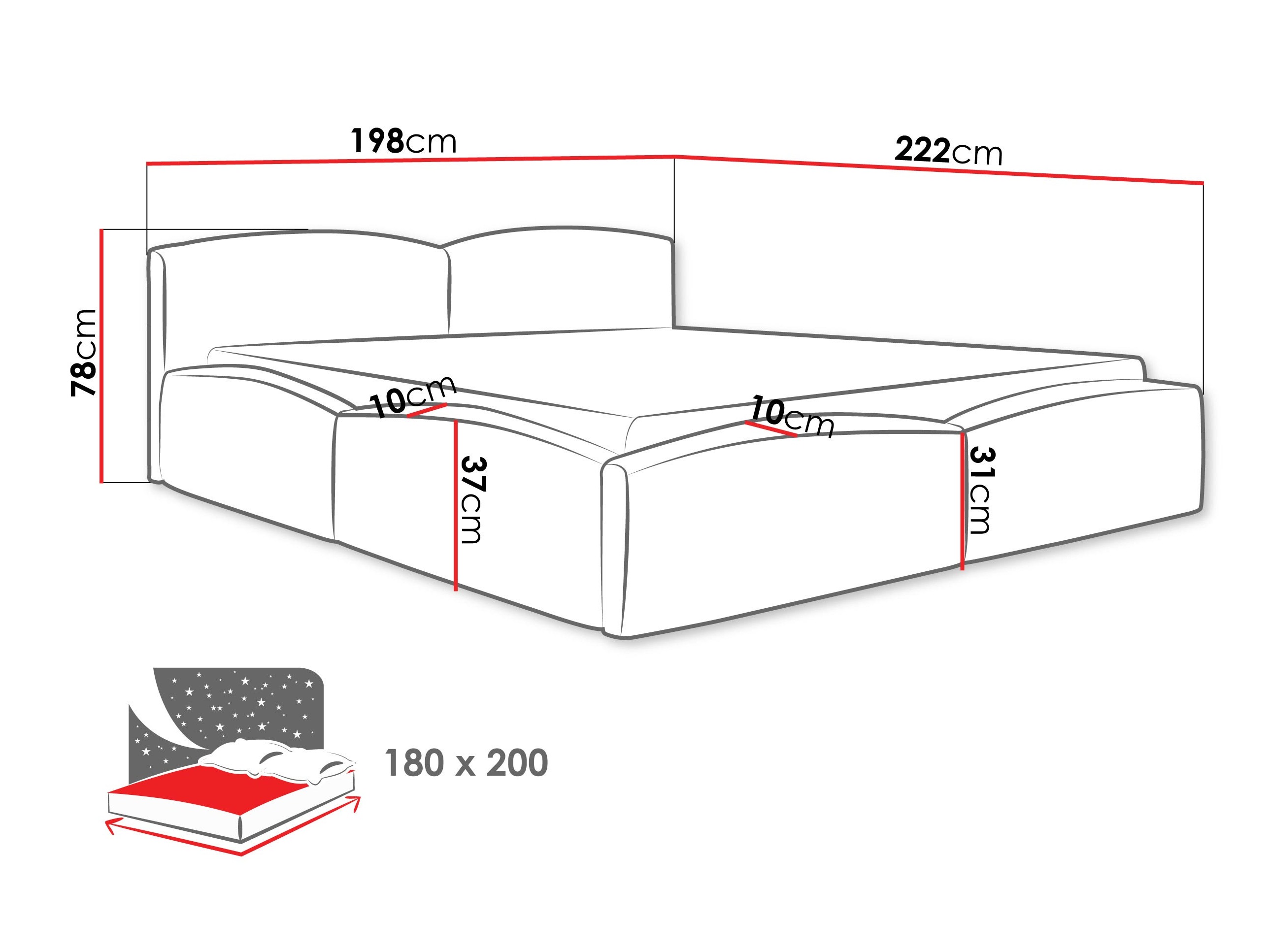 Bett TrendyNest Titis (Lumo 30)