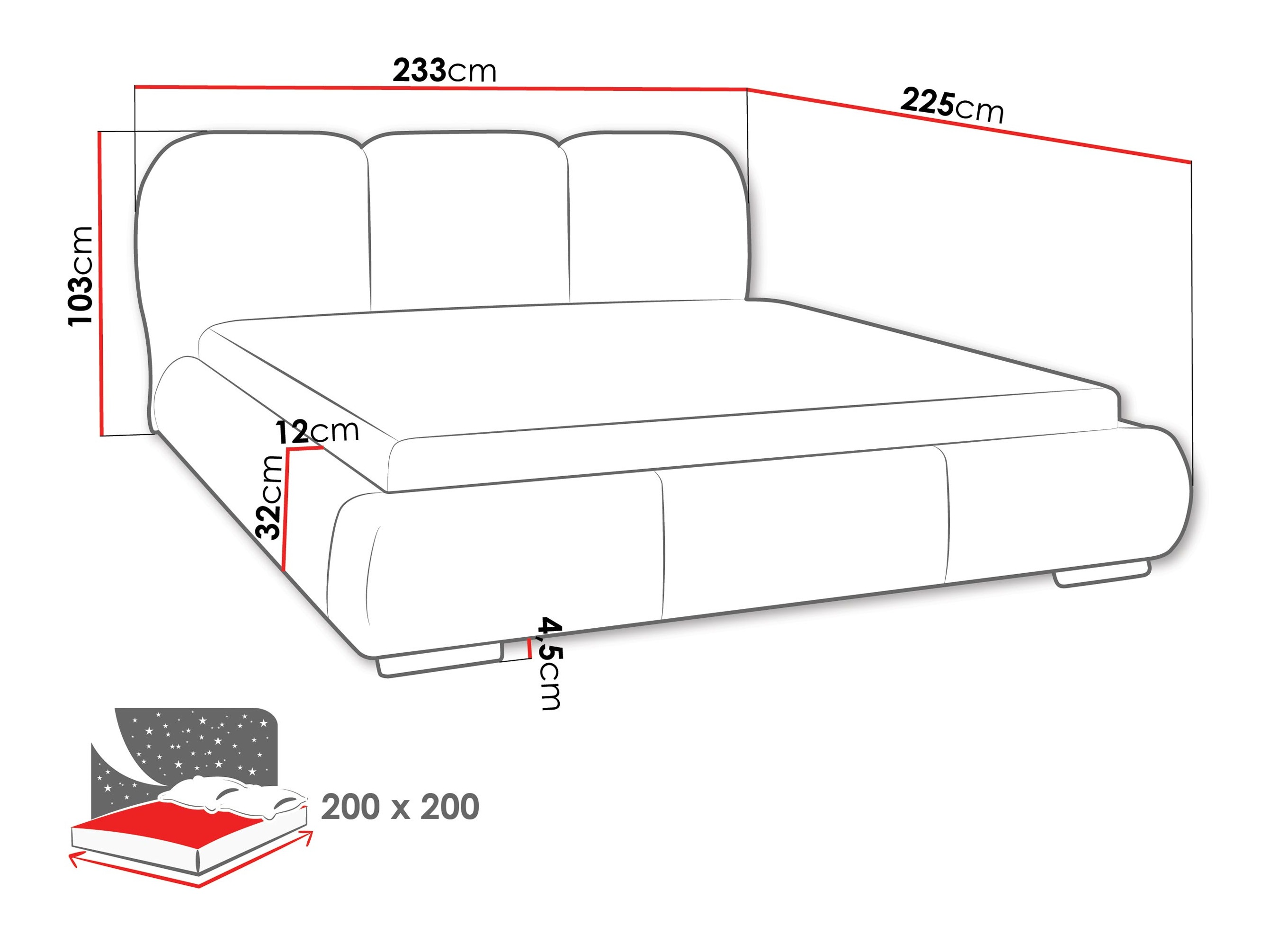 Bett TrendyNest Navium (Coral 45)