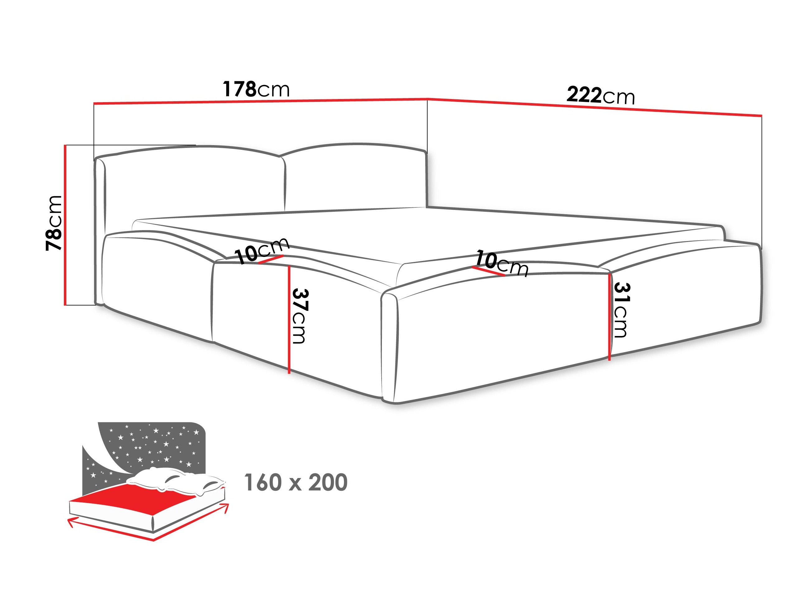 Bett TrendyNest Titis (Lumo 40)