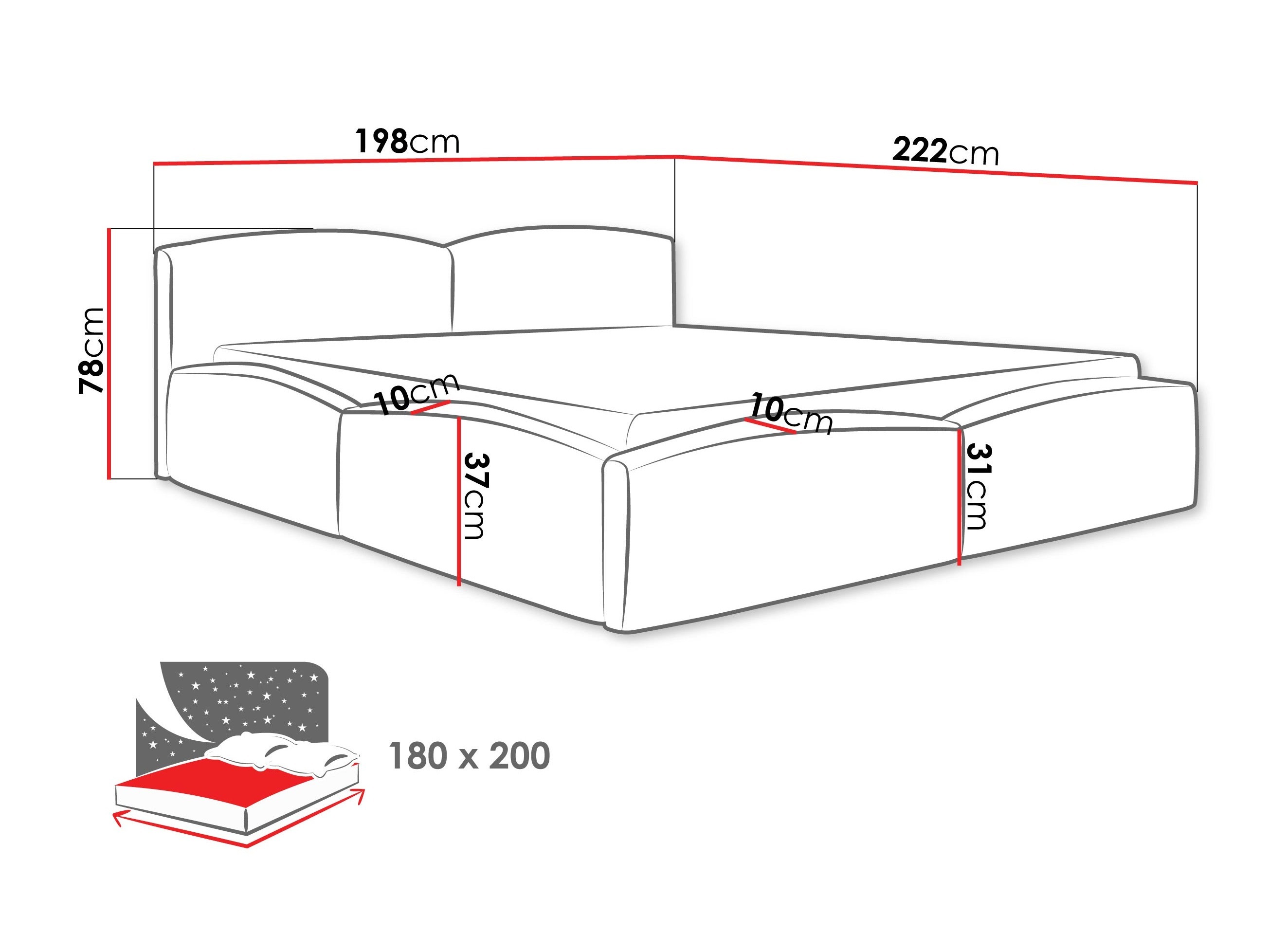 Bett TrendyNest Titis (Lumo 40)