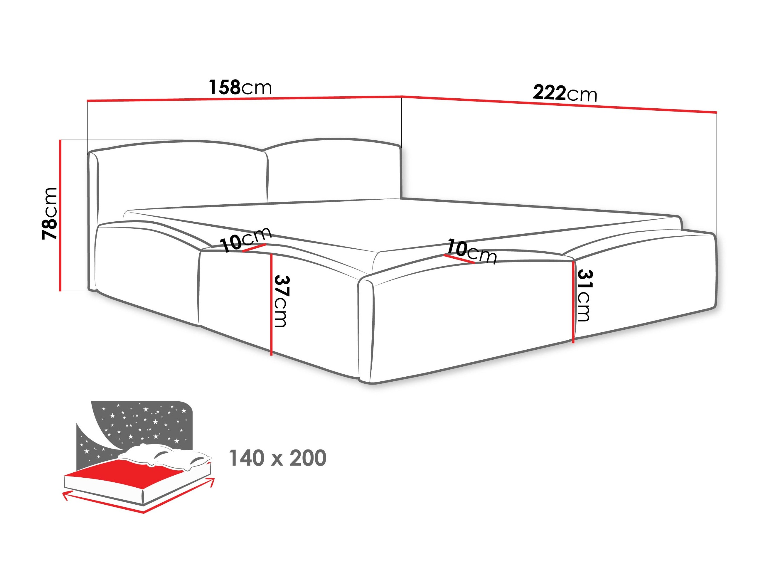 Bett TrendyNest Titis (Lumo 65)
