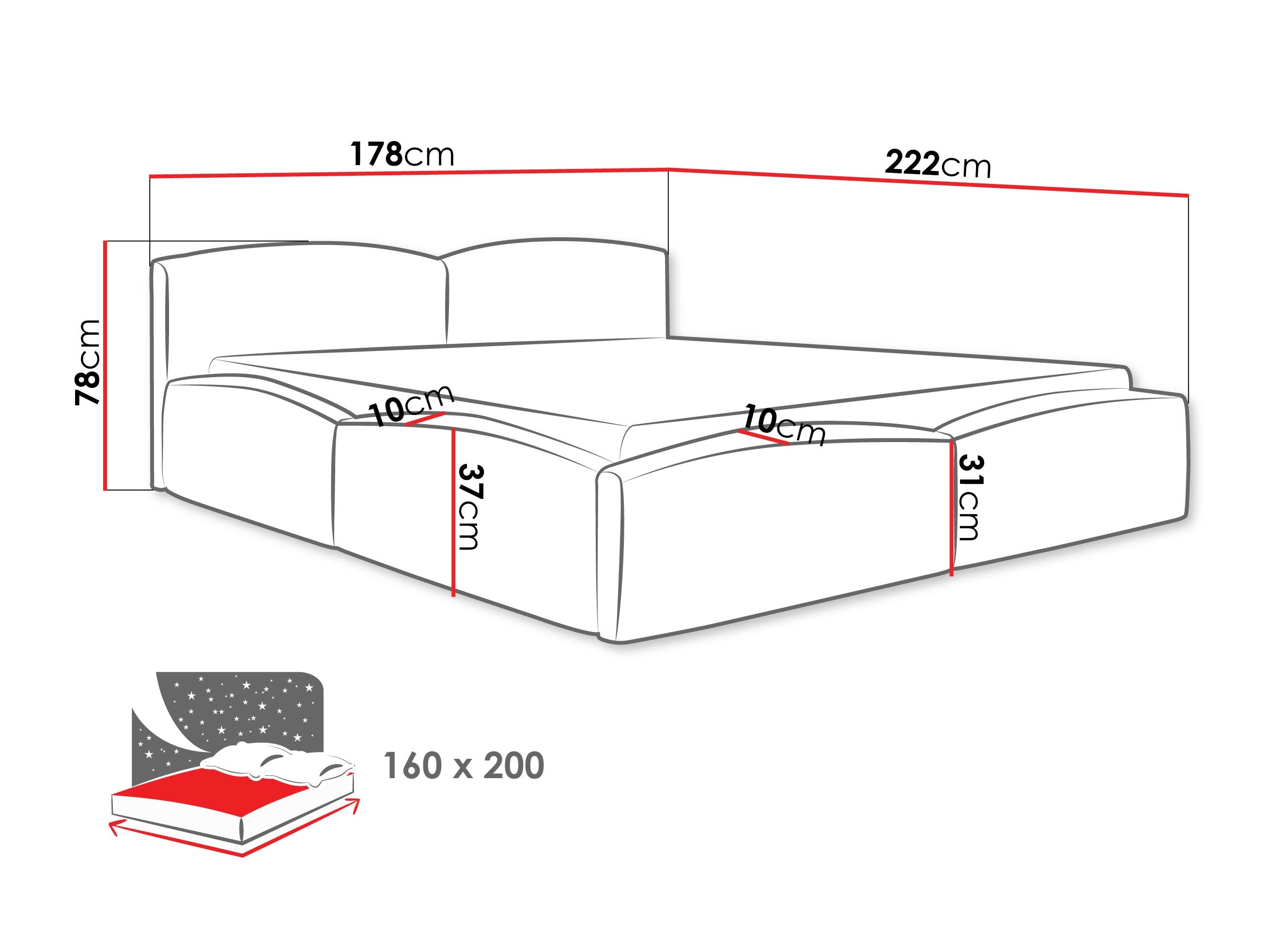 Bett TrendyNest Titis (Lumo 65)