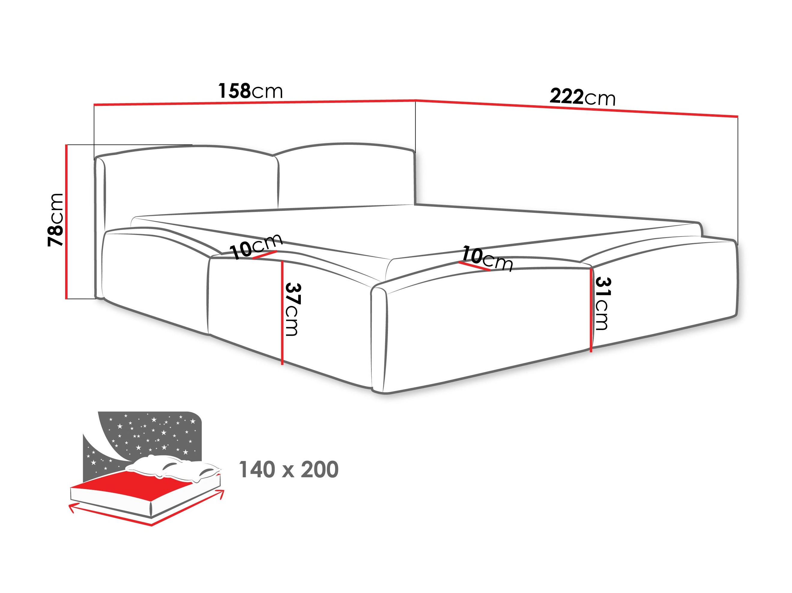 Bett TrendyNest Titis (Lumo 75)