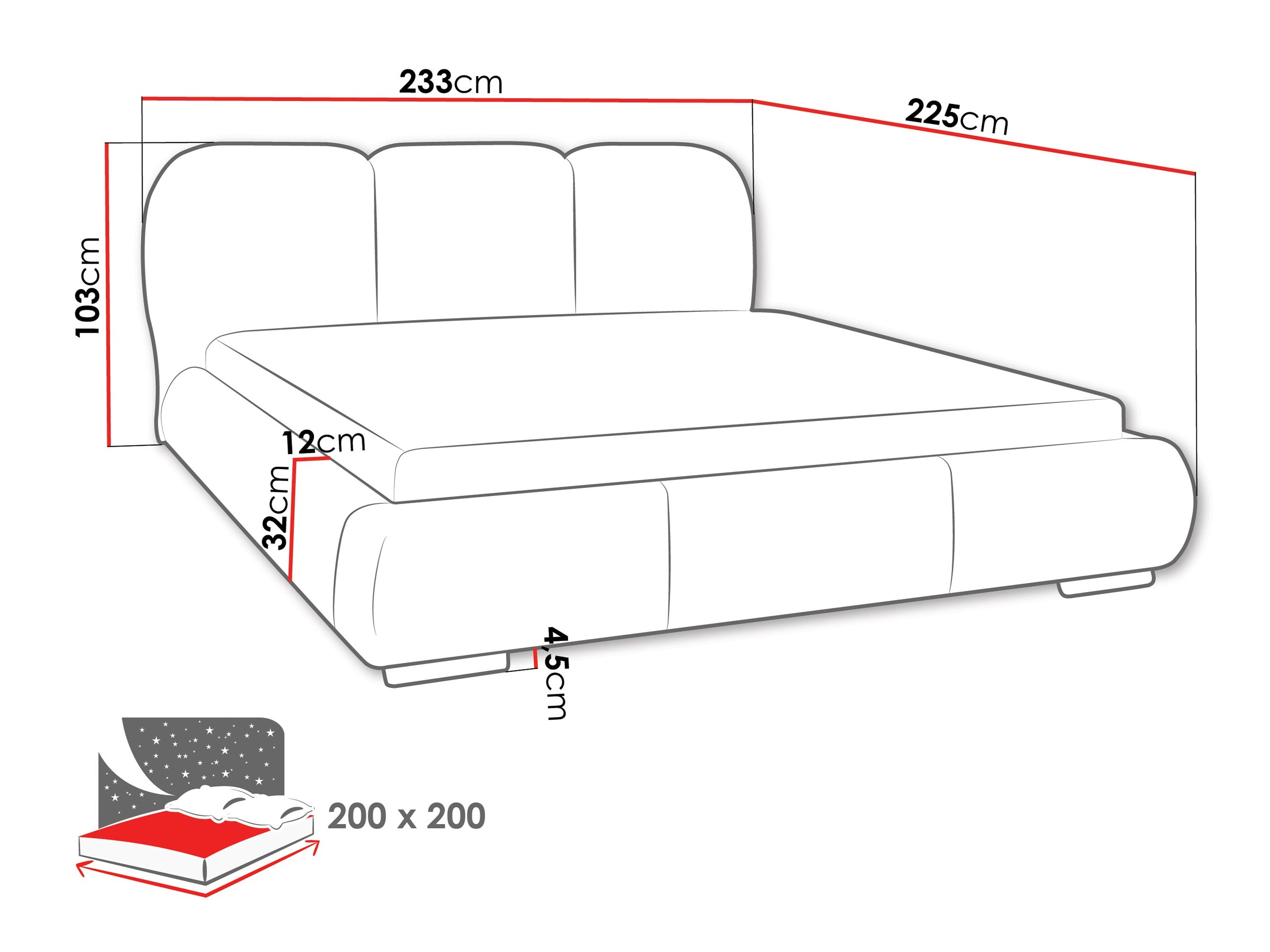 Bett TrendyNest Navium (Coral 55)