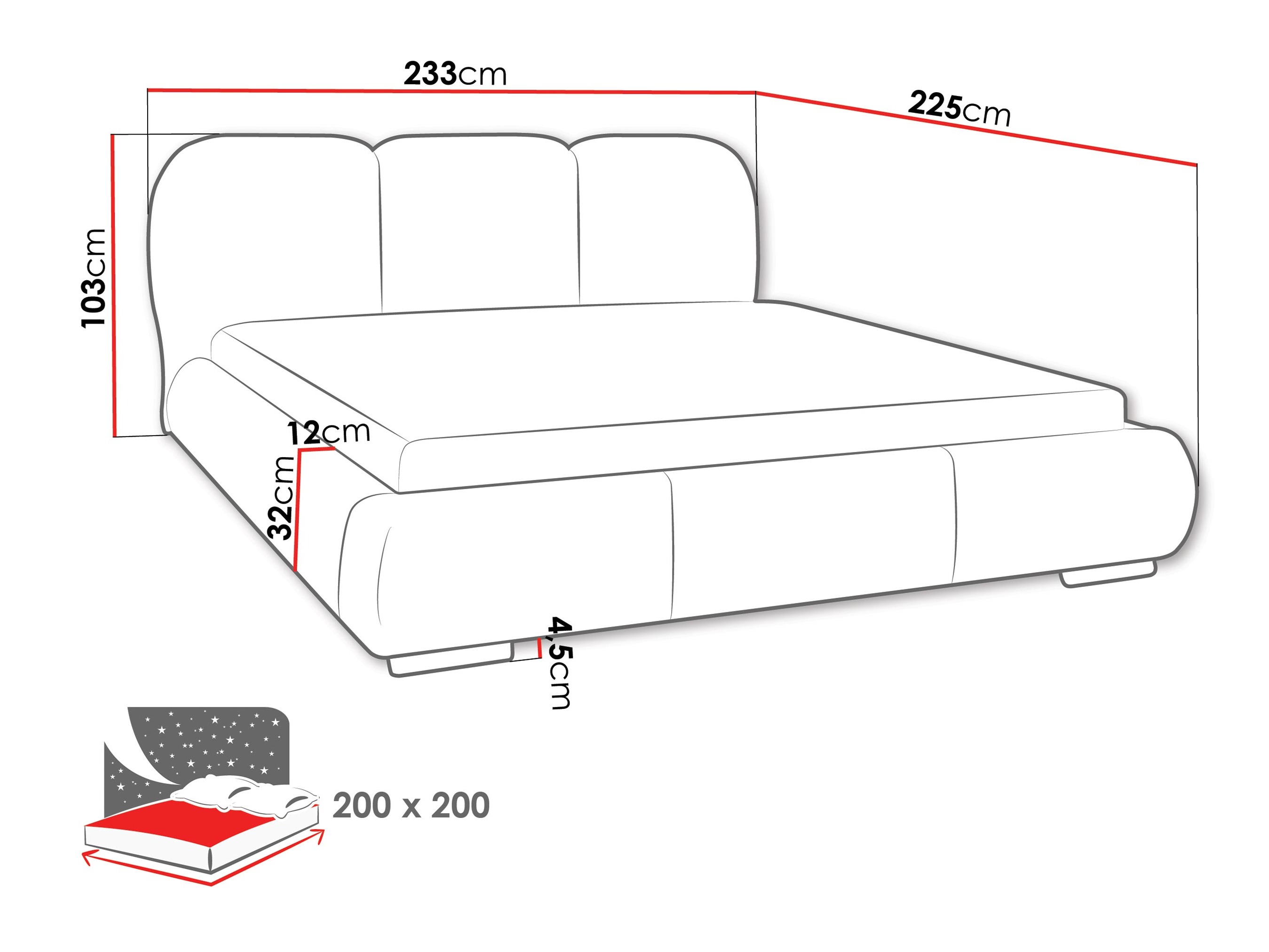 Bett TrendyNest Navium (Coral 65)