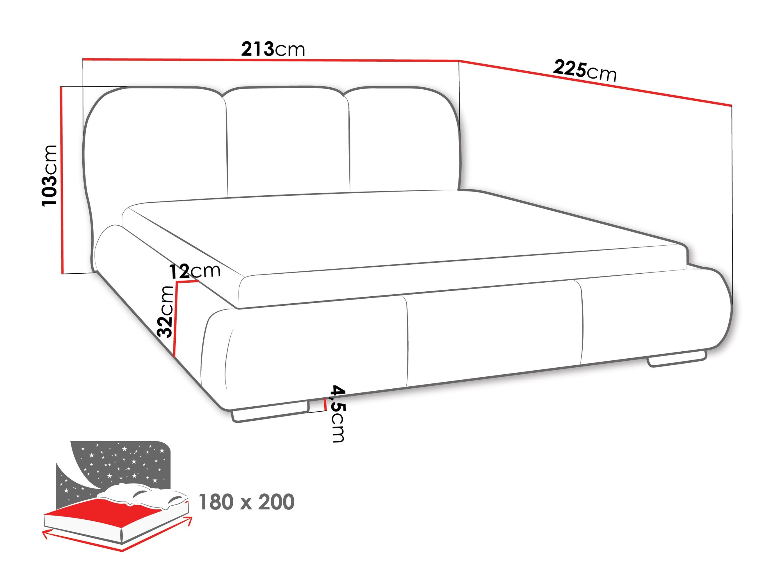 Bett TrendyNest Navium (Coral 80)